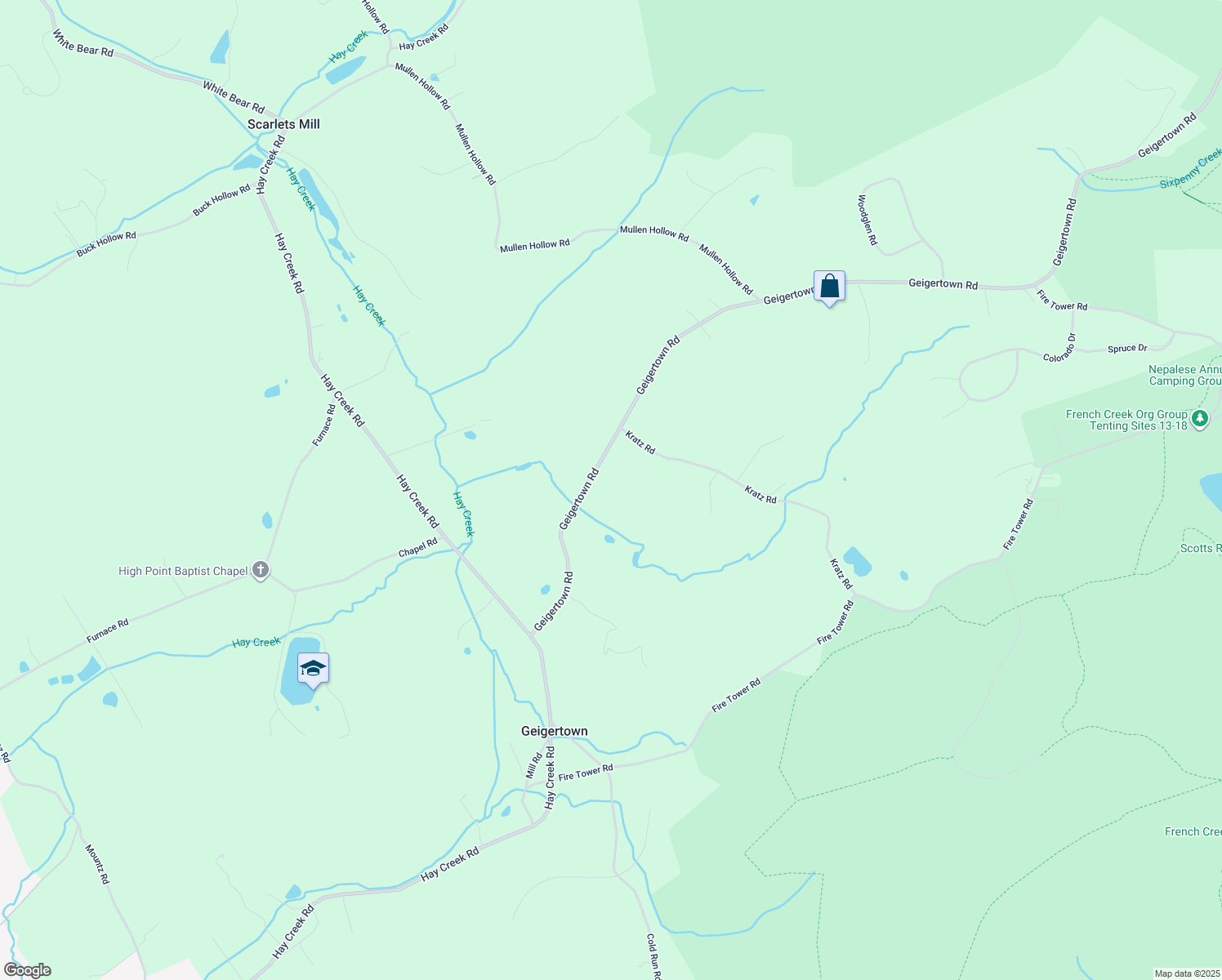 map of restaurants, bars, coffee shops, grocery stores, and more near 1241 Geigertown Rd in Birdsboro