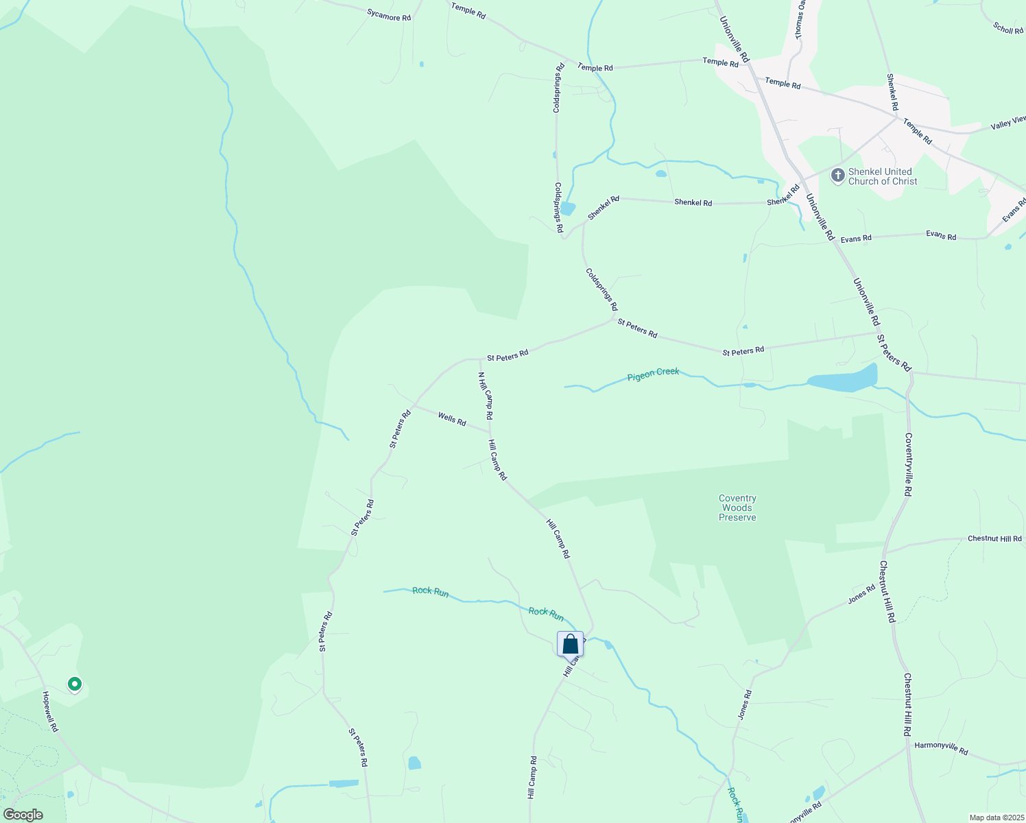 map of restaurants, bars, coffee shops, grocery stores, and more near 2174 North Hill Camp Road in Pottstown