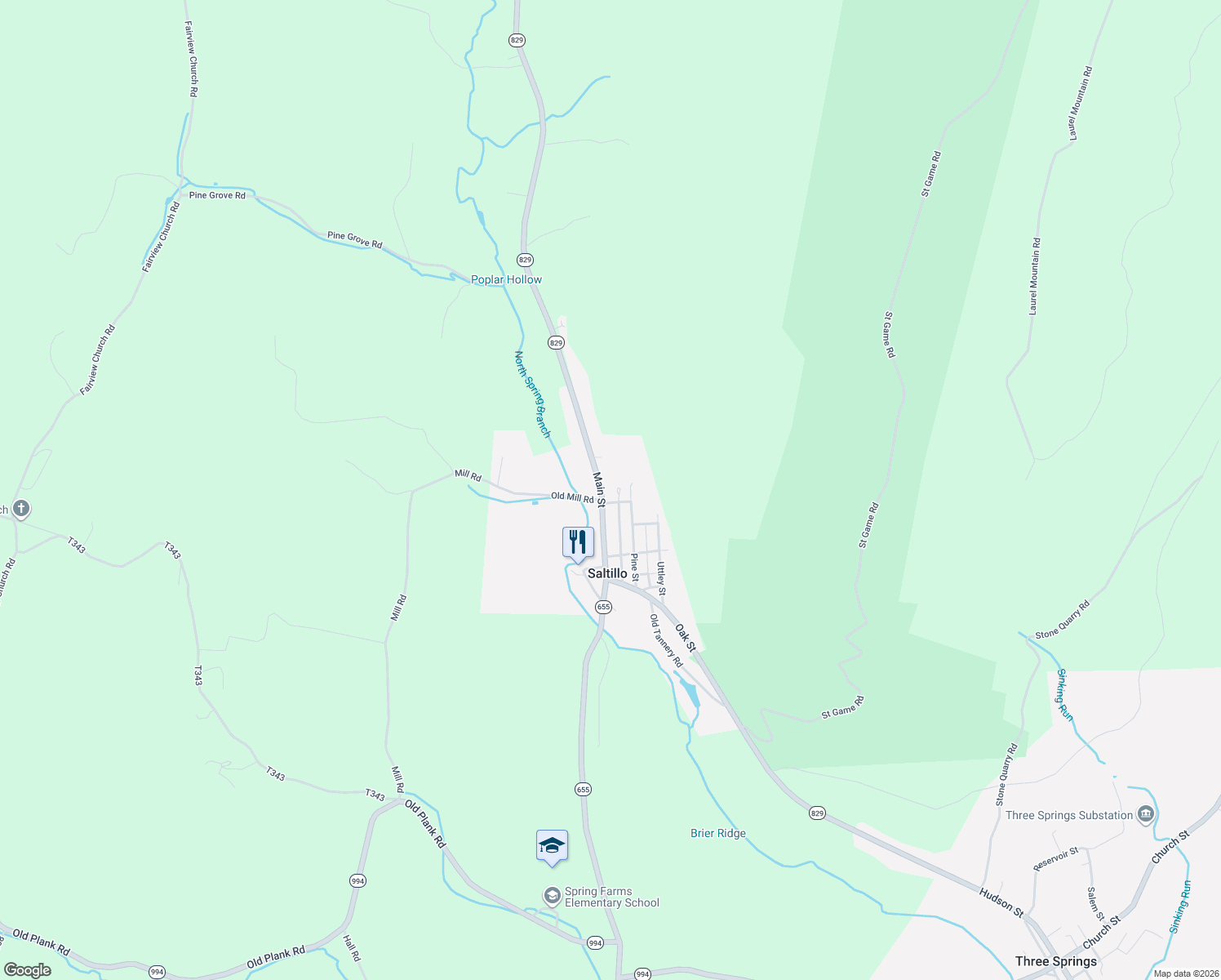 map of restaurants, bars, coffee shops, grocery stores, and more near 7711 Clay Street in Three Springs