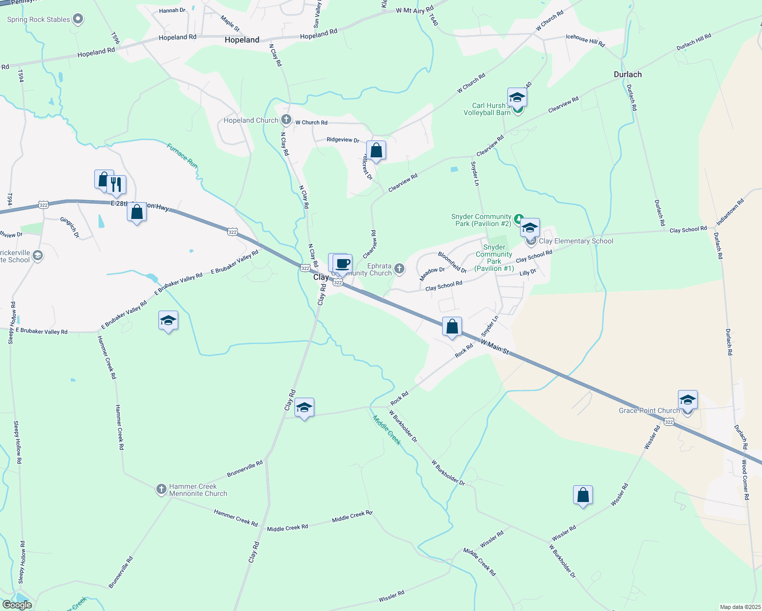 map of restaurants, bars, coffee shops, grocery stores, and more near 2300 W Main St in Ephrata