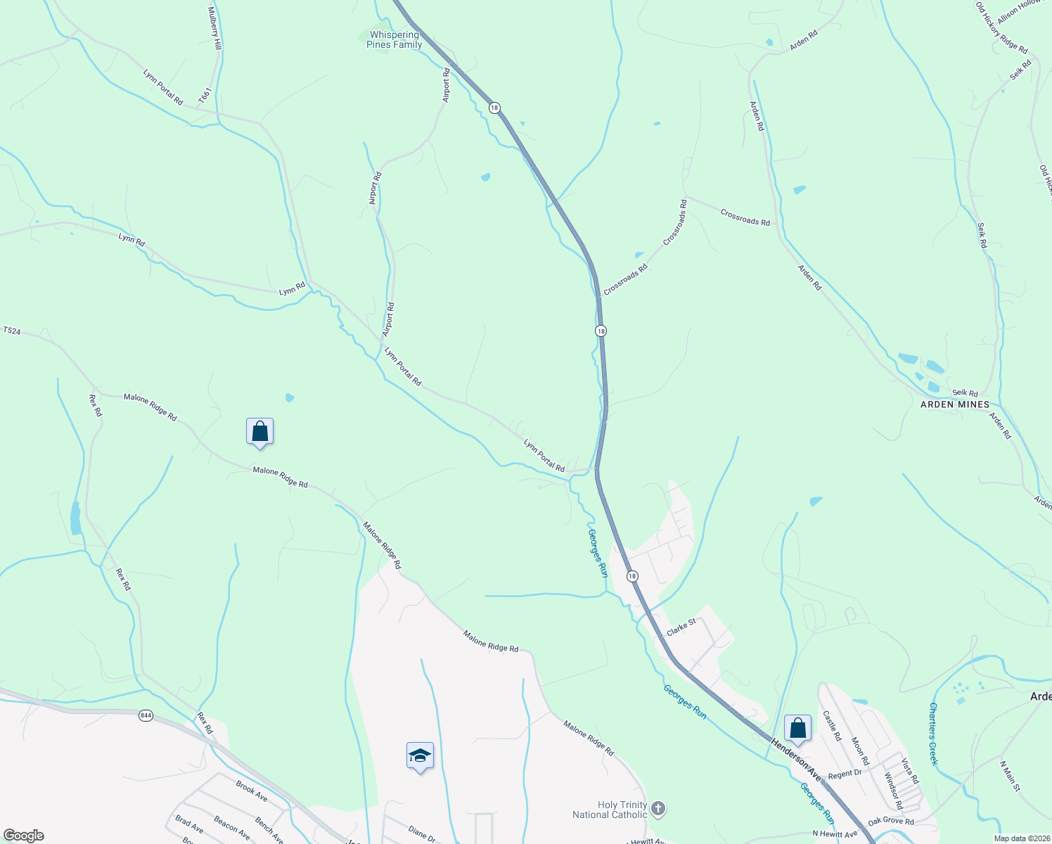 map of restaurants, bars, coffee shops, grocery stores, and more near 1042 Lynn Portal Road in Washington