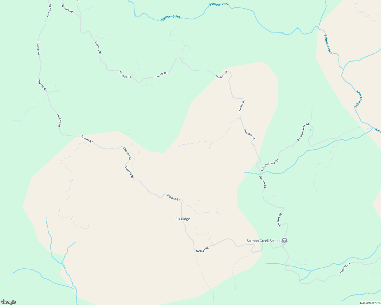 map of restaurants, bars, coffee shops, grocery stores, and more near 3852 Thomas Road in Garberville