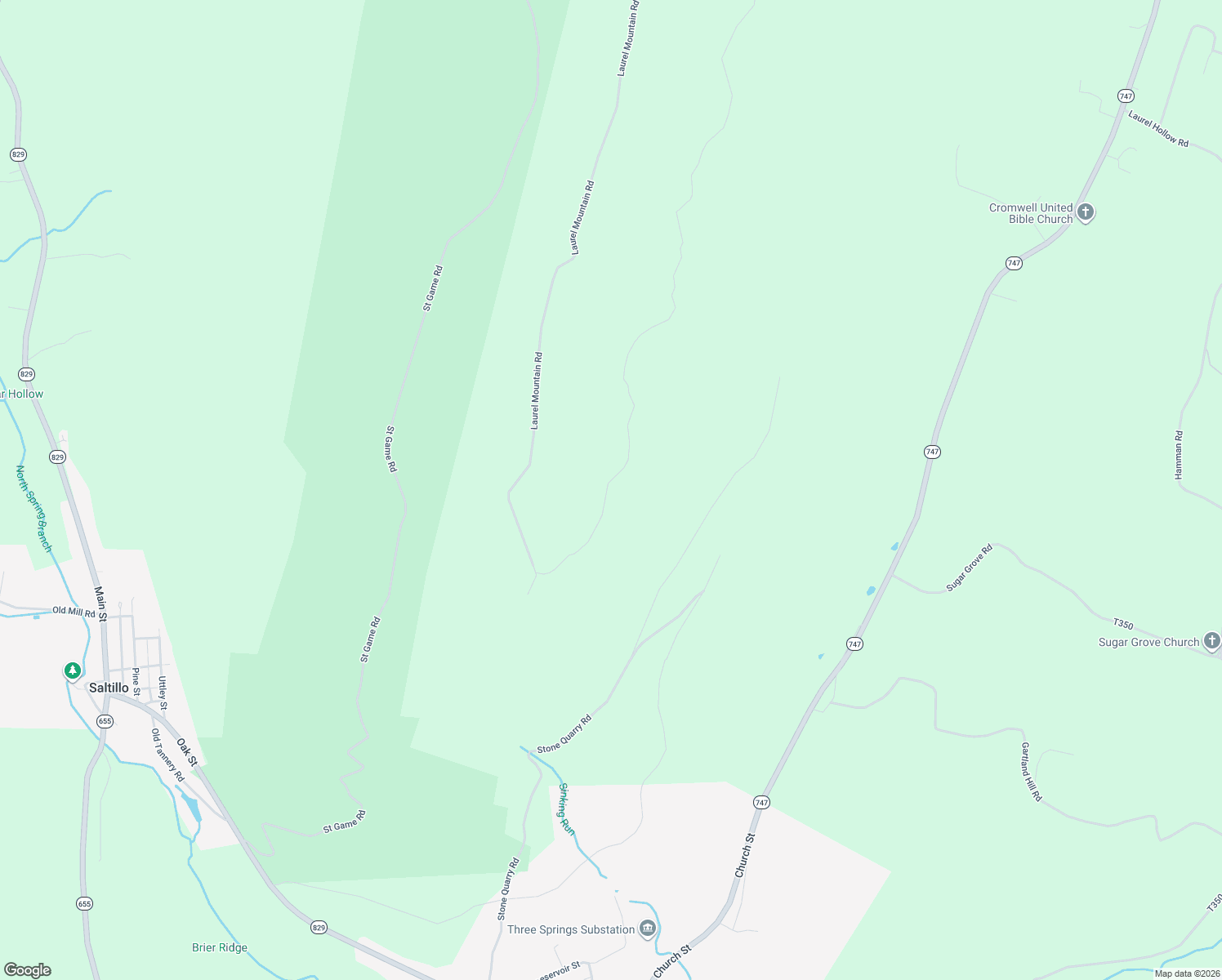 map of restaurants, bars, coffee shops, grocery stores, and more near Laurel Mountain Road in Three Springs