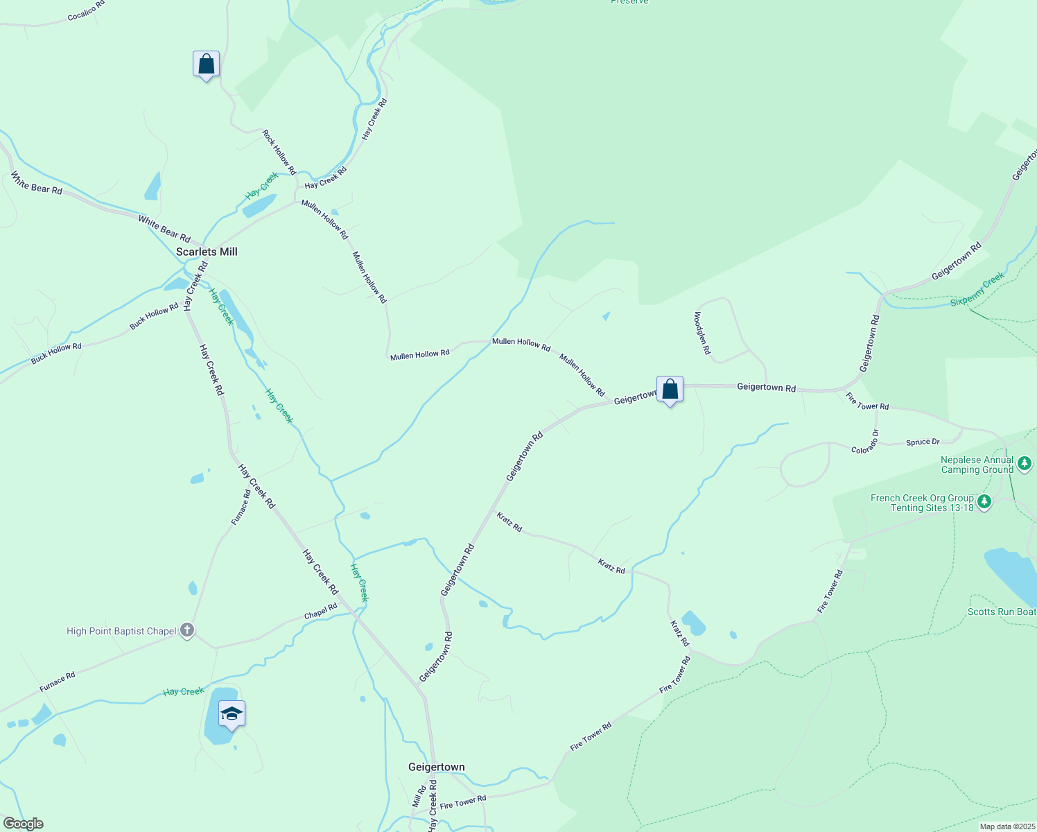 map of restaurants, bars, coffee shops, grocery stores, and more near 1096 Geigertown Road in Birdsboro