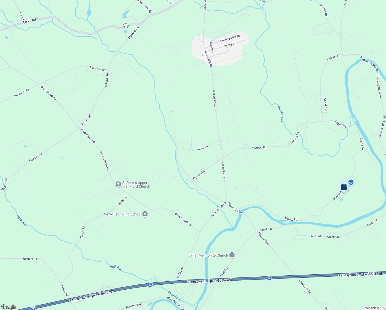 map of restaurants, bars, coffee shops, grocery stores, and more near 38 Knoll Lane in Newville