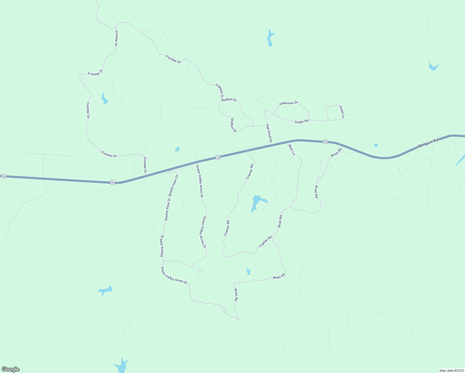 map of restaurants, bars, coffee shops, grocery stores, and more near 14621 Cramer Road in Red Bluff