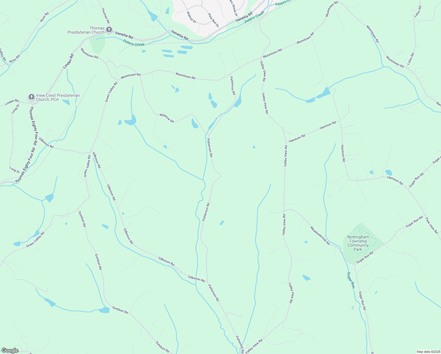 map of restaurants, bars, coffee shops, grocery stores, and more near 304 Patterson Road in Eighty Four