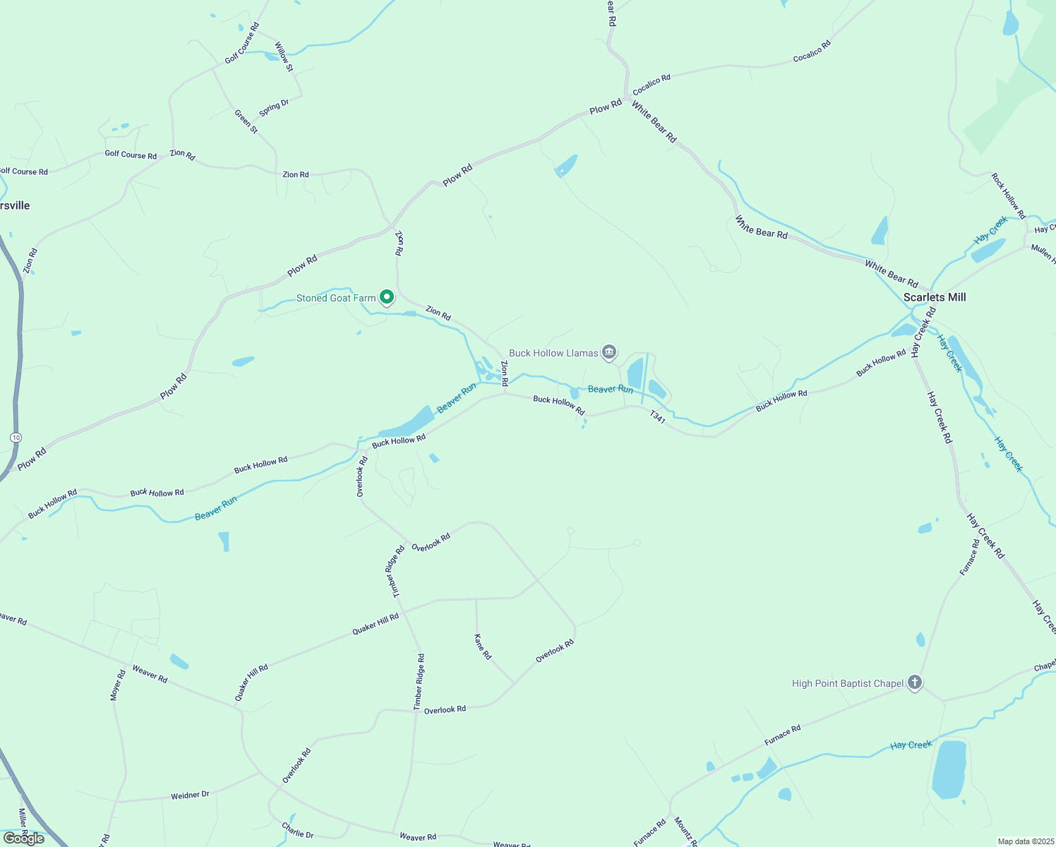 map of restaurants, bars, coffee shops, grocery stores, and more near 568 Buck Hollow Road in Birdsboro