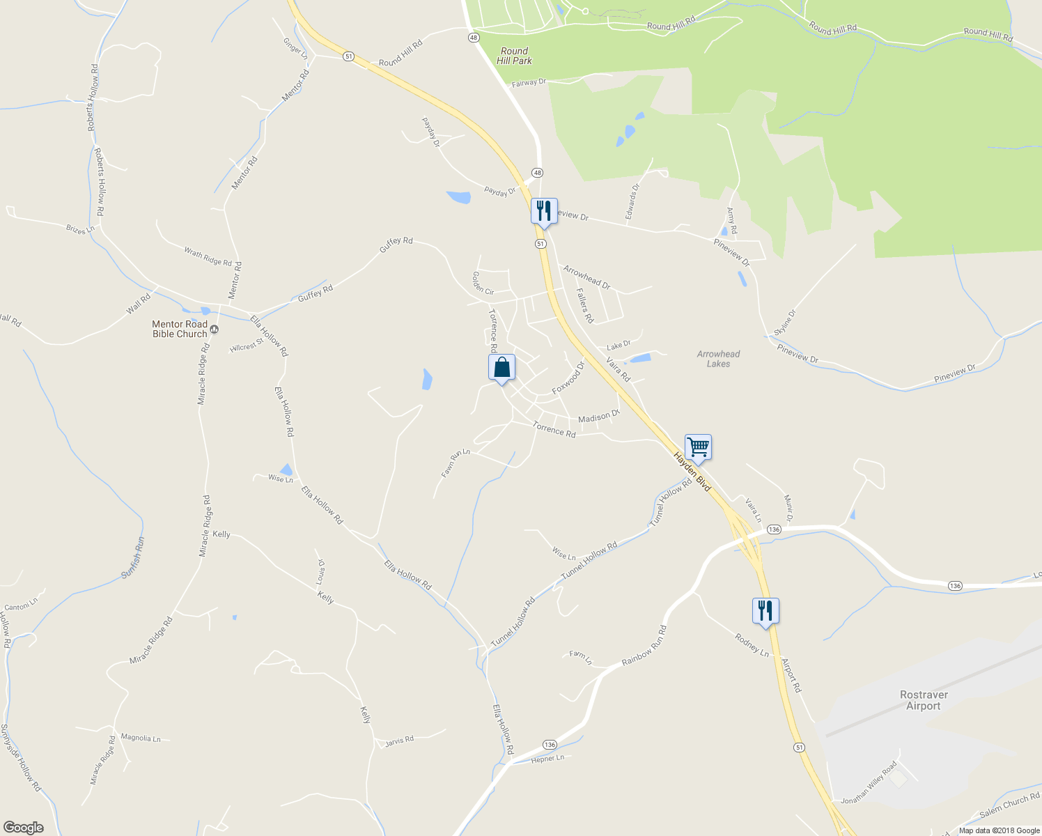 map of restaurants, bars, coffee shops, grocery stores, and more near 207 Torrence Road in Elizabeth