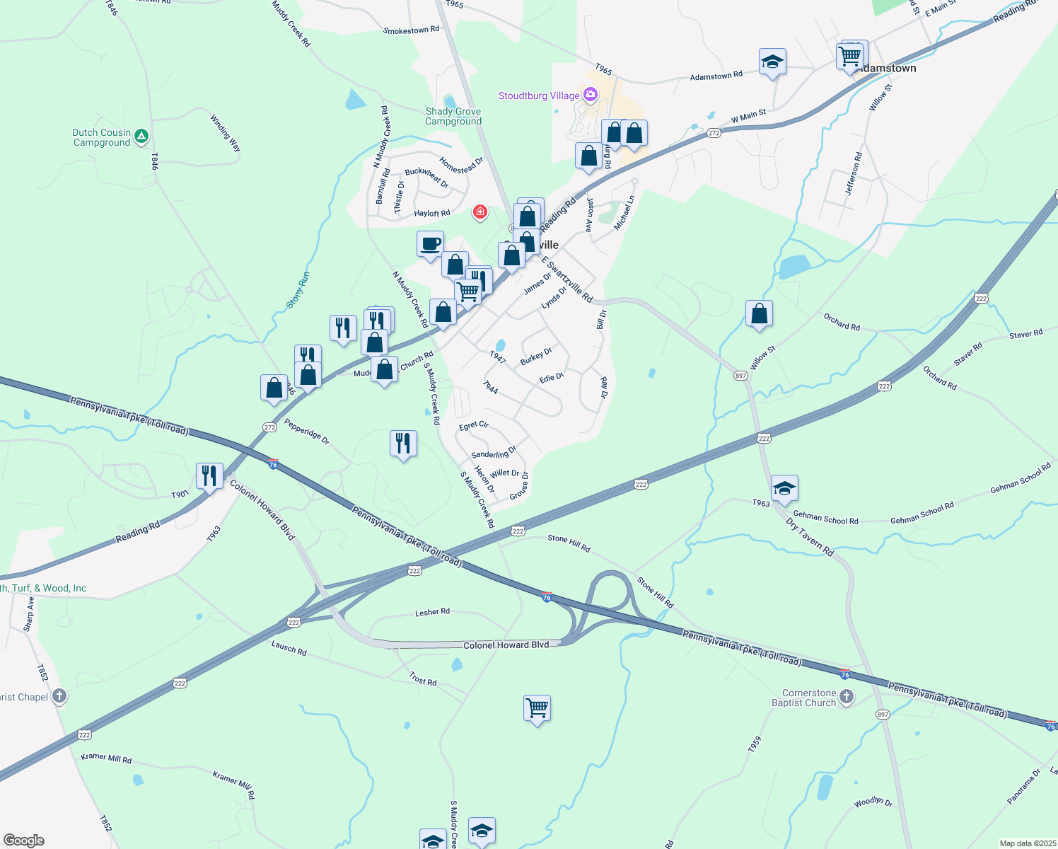 map of restaurants, bars, coffee shops, grocery stores, and more near 3 West Kestrel Drive in Denver