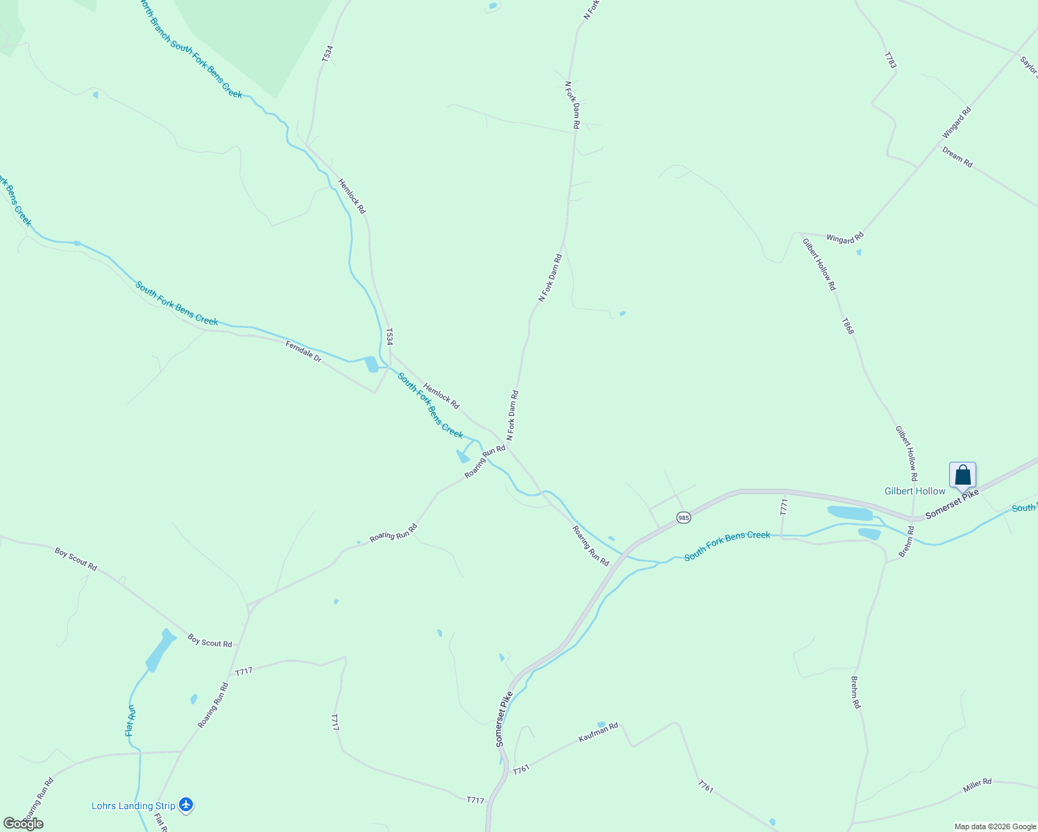 map of restaurants, bars, coffee shops, grocery stores, and more near 968 North Fork Dam Road in Boswell