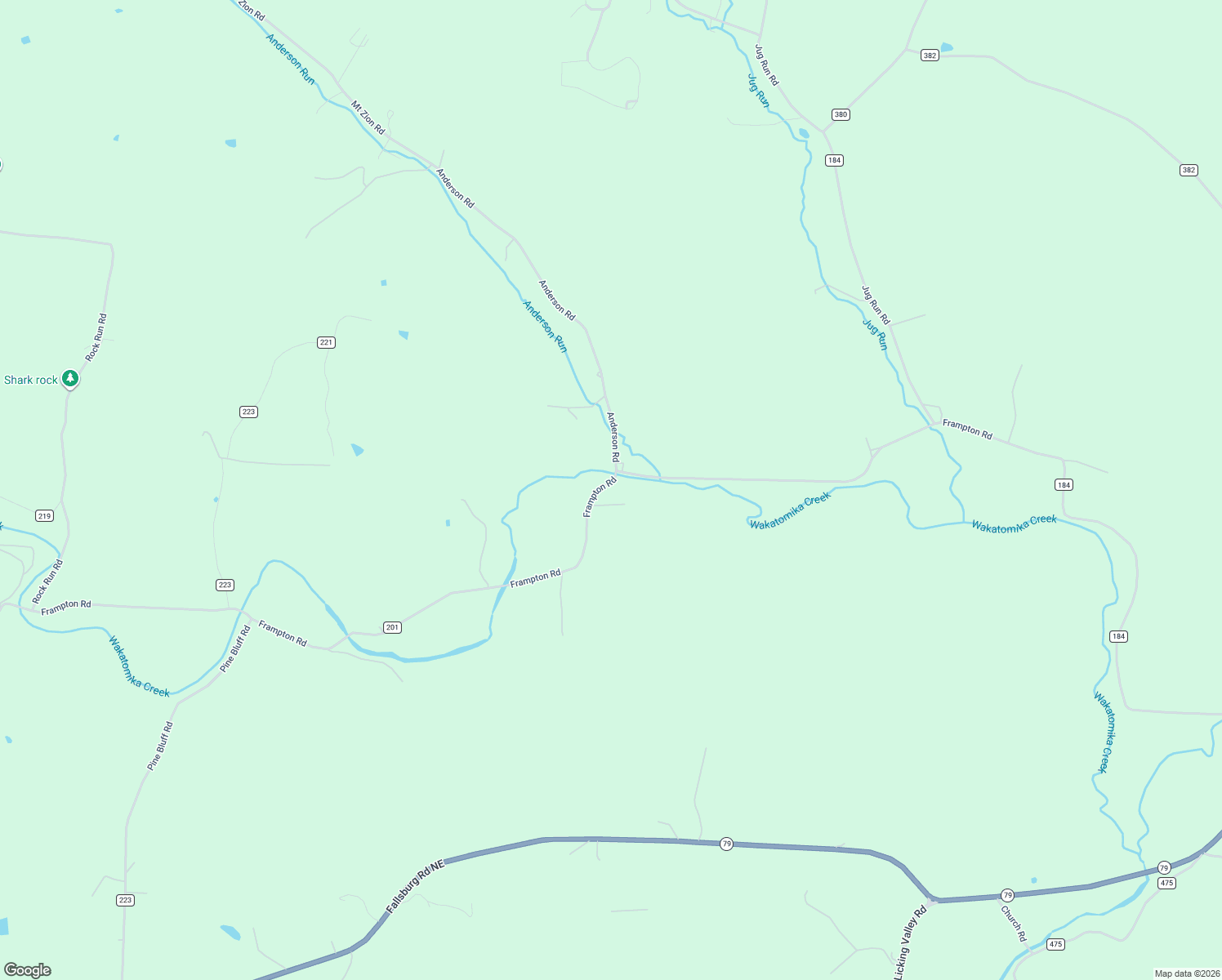 map of restaurants, bars, coffee shops, grocery stores, and more near 18474 Frampton Road in Frazeysburg