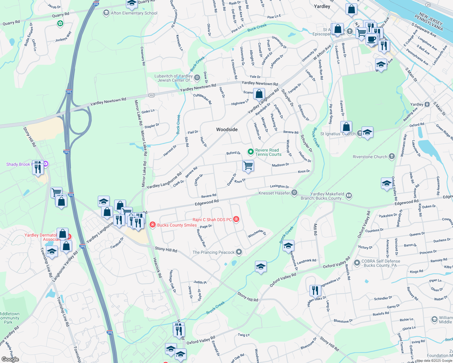 map of restaurants, bars, coffee shops, grocery stores, and more near 1404 Lee Circle in Morrisville