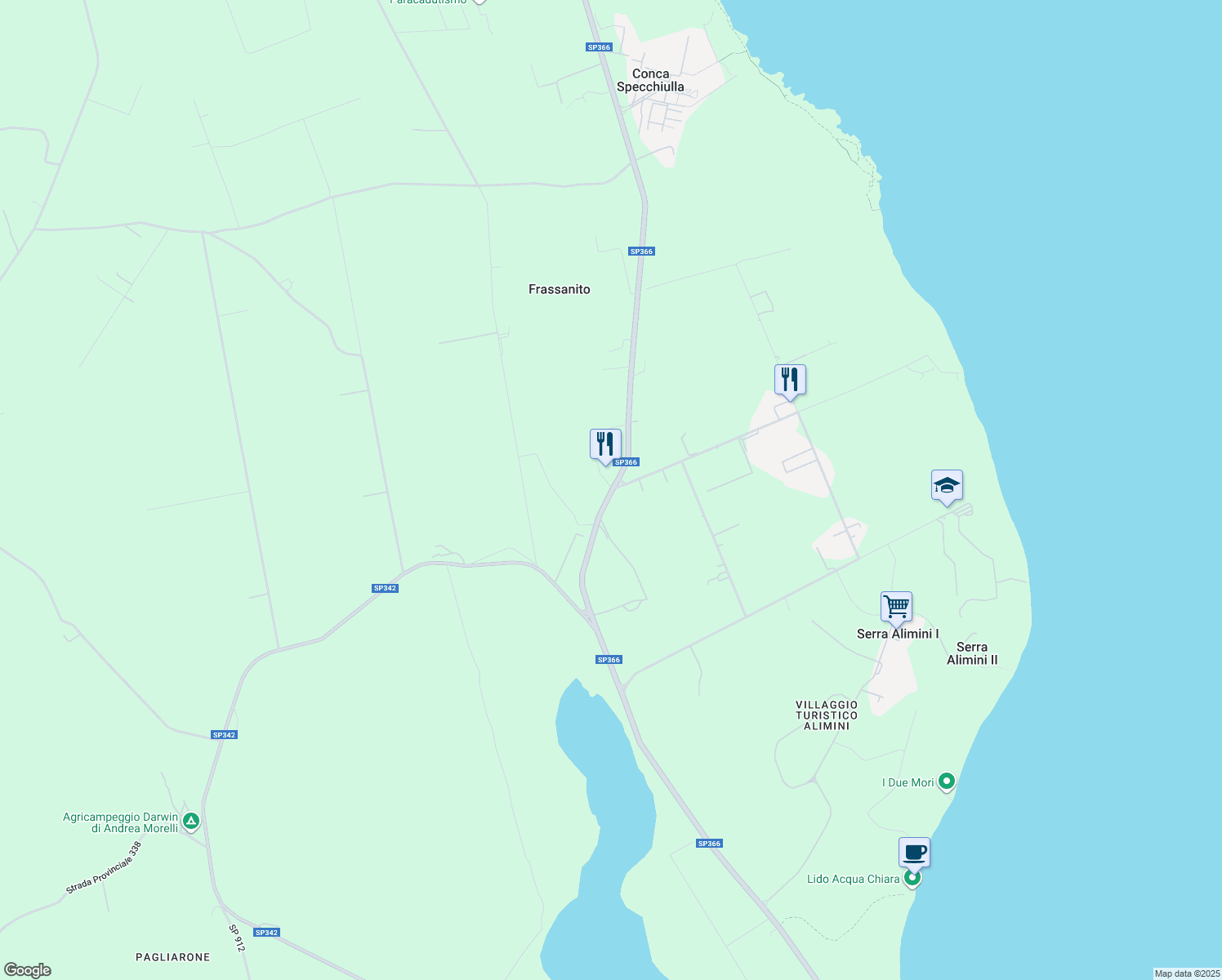 map of restaurants, bars, coffee shops, grocery stores, and more near in Provincia di Lecce