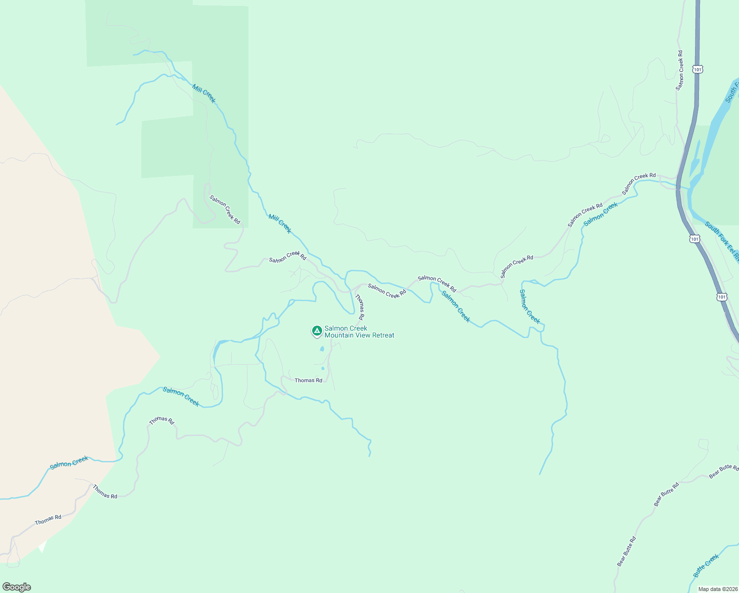 map of restaurants, bars, coffee shops, grocery stores, and more near 4751 Salmon Creek Road in Humboldt