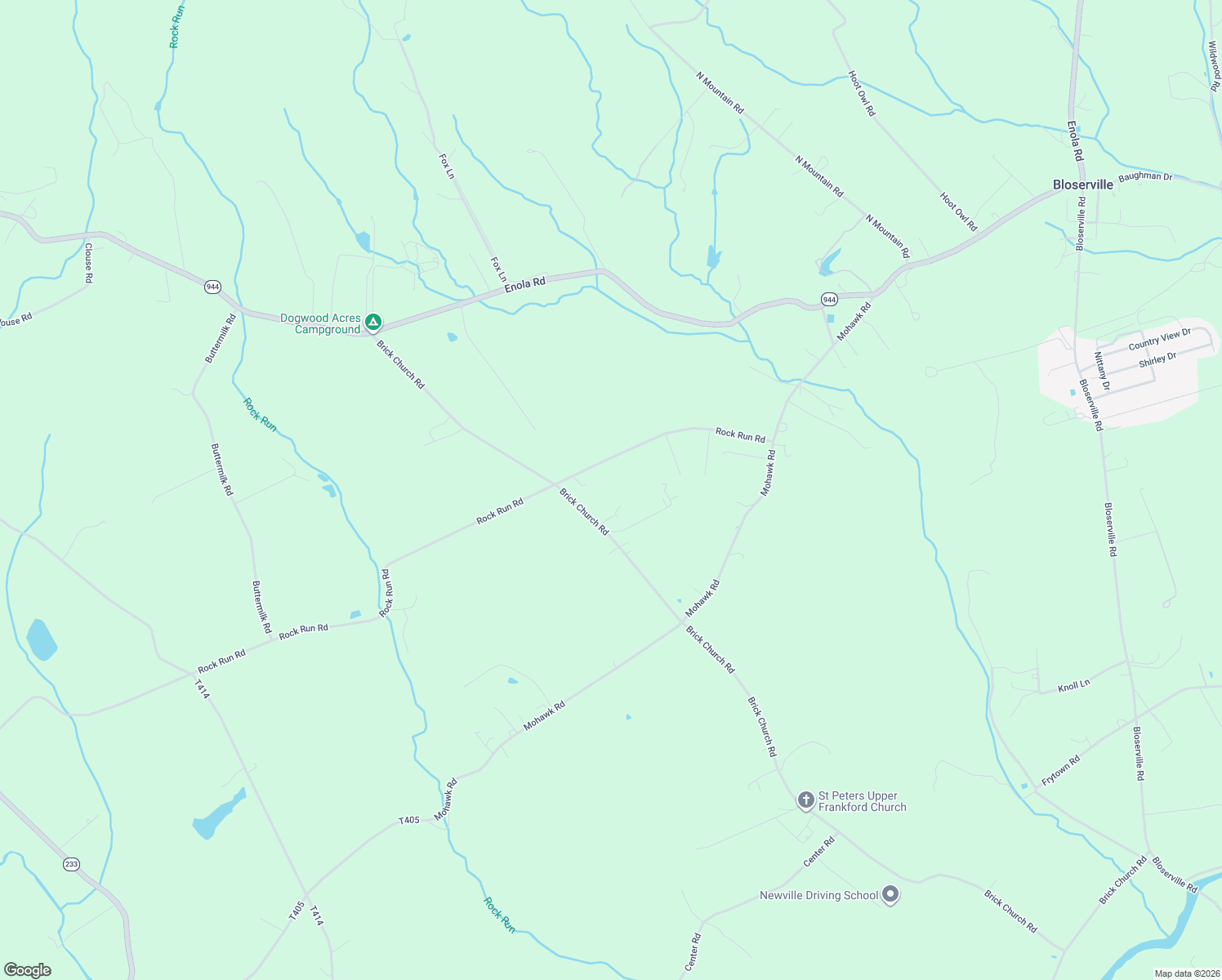 map of restaurants, bars, coffee shops, grocery stores, and more near 505 Rock Run Rd in Newville
