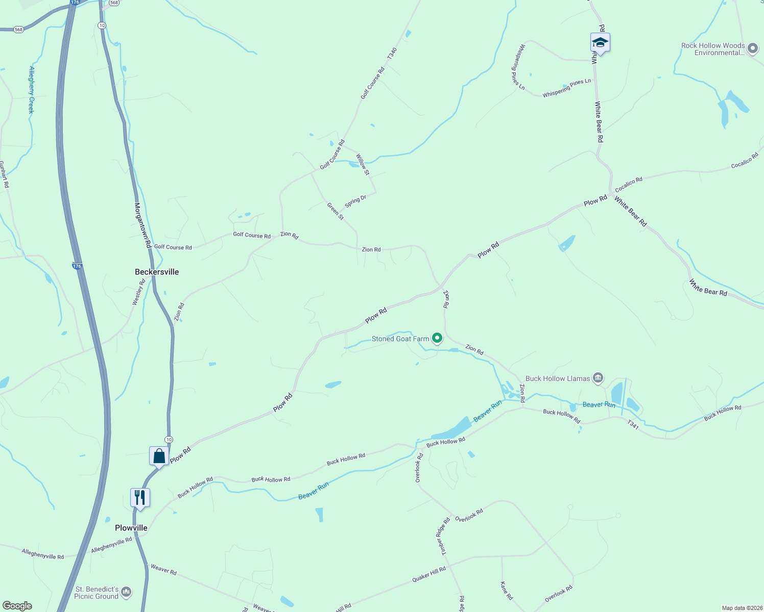 map of restaurants, bars, coffee shops, grocery stores, and more near 3028-3098 Plow Road in Mohnton