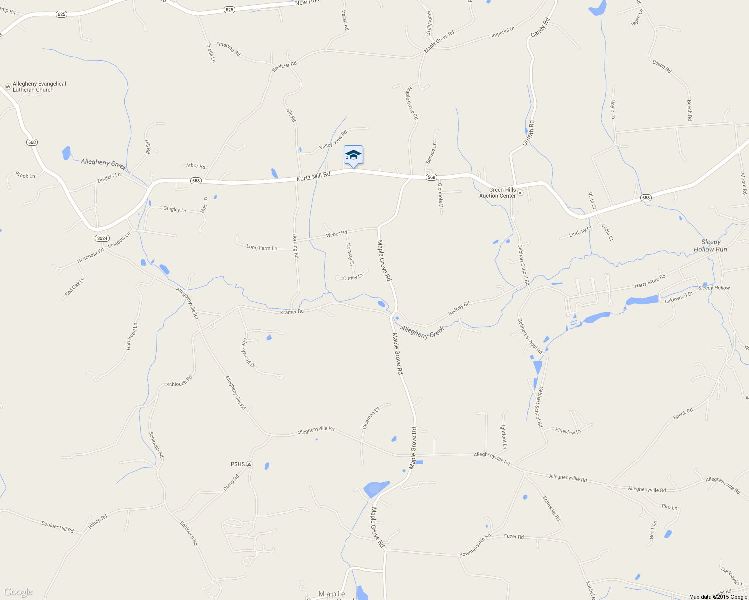 map of restaurants, bars, coffee shops, grocery stores, and more near 9 Kramer Rd in Mohnton