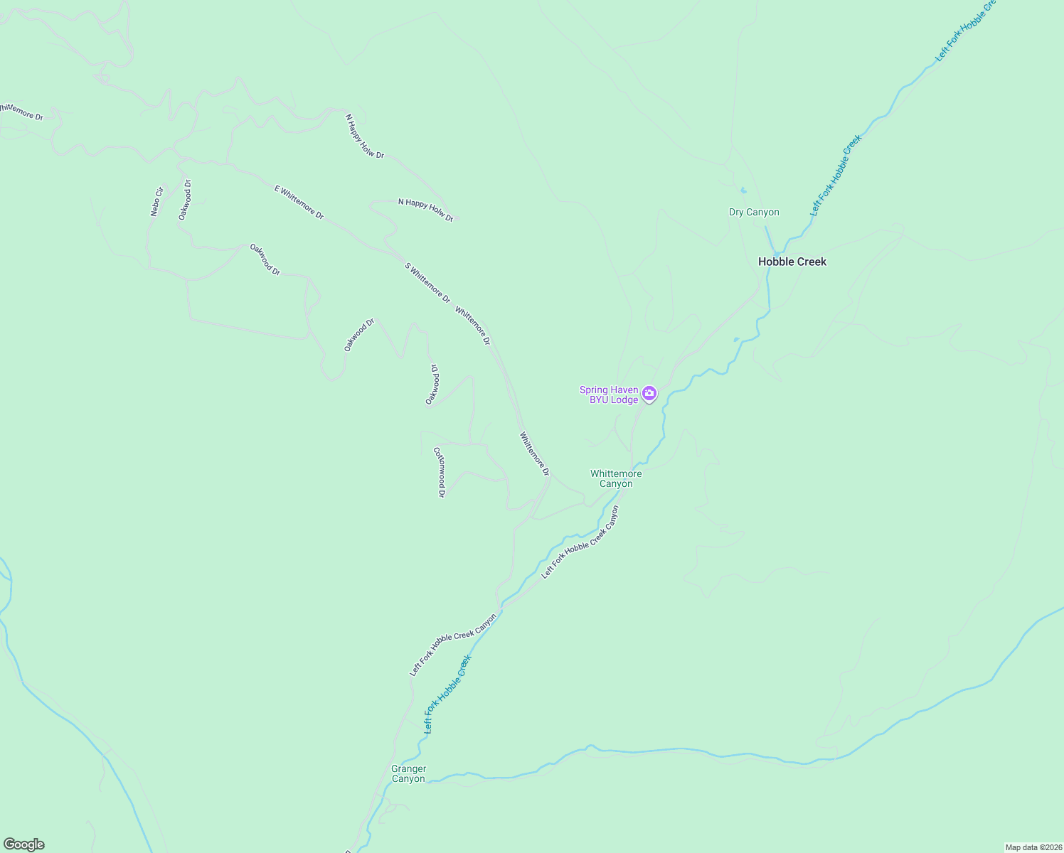 map of restaurants, bars, coffee shops, grocery stores, and more near South Meadow Drive in Provo