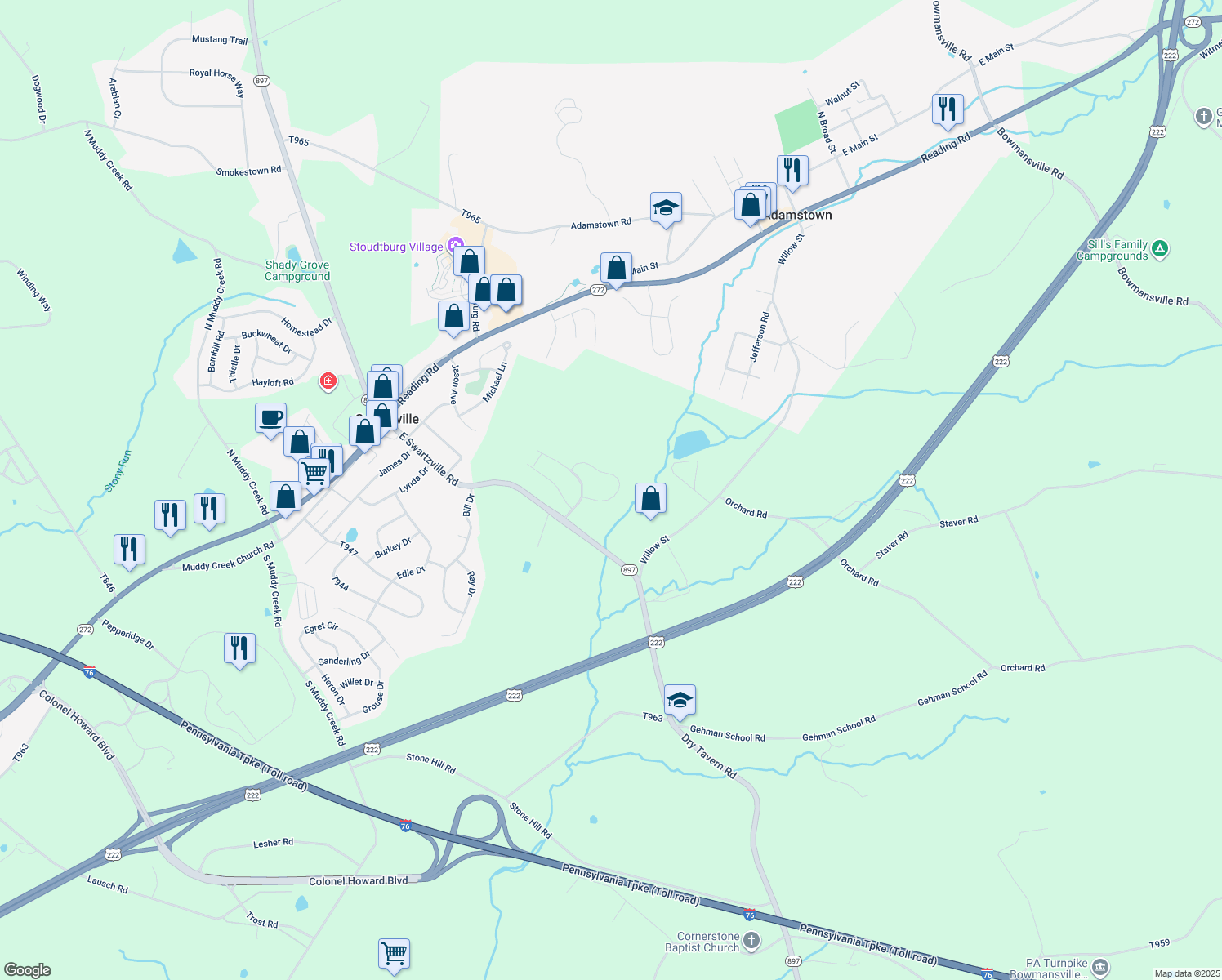 map of restaurants, bars, coffee shops, grocery stores, and more near 10 Cheery Lane in Denver