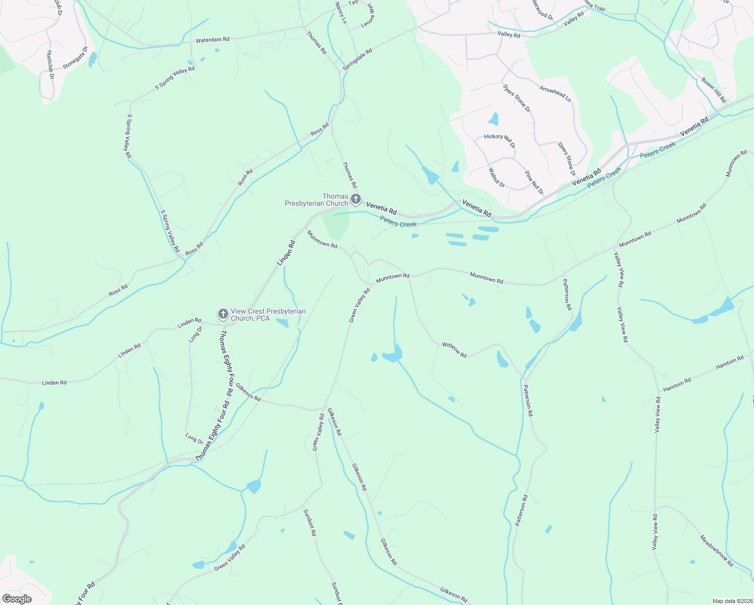 map of restaurants, bars, coffee shops, grocery stores, and more near 582 Green Valley Road in Eighty Four
