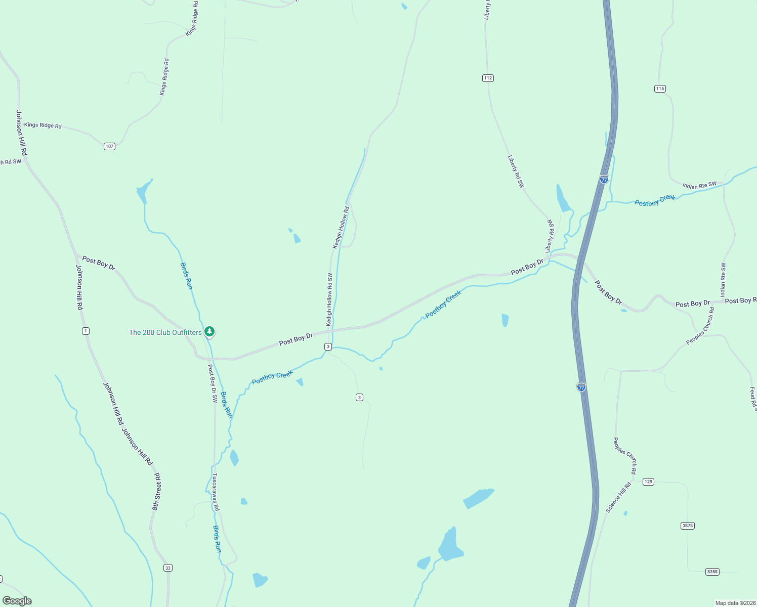 map of restaurants, bars, coffee shops, grocery stores, and more near 5675 Post Boy Road in Newcomerstown