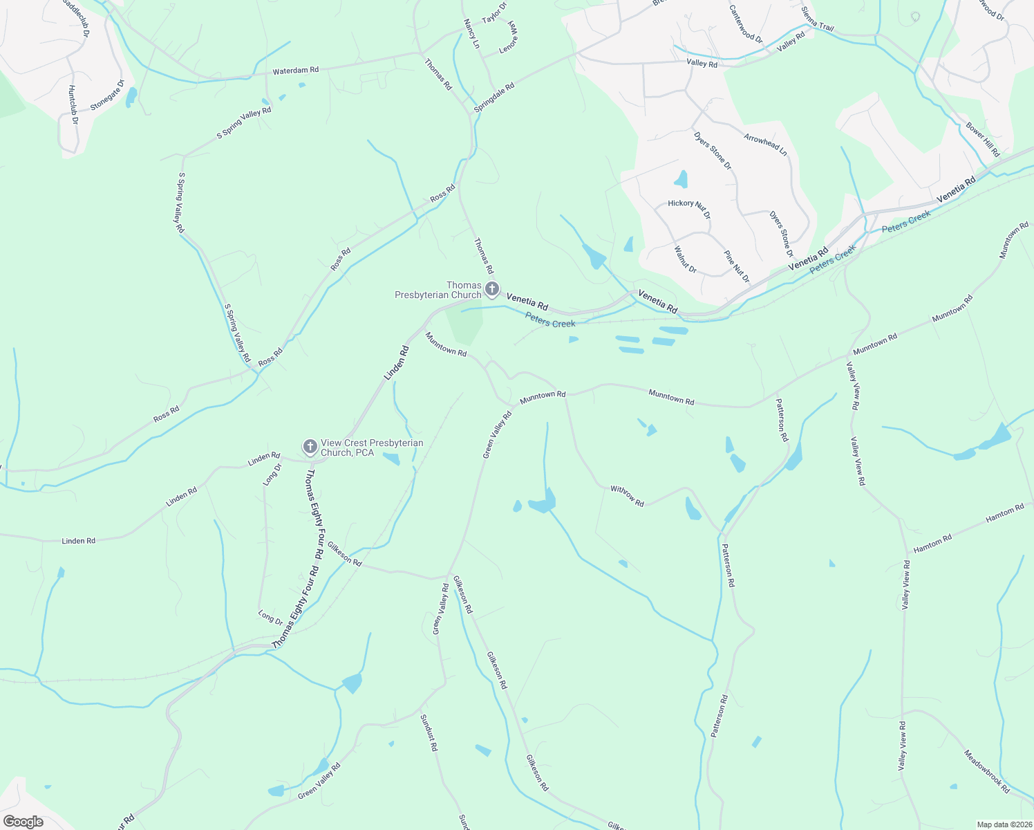 map of restaurants, bars, coffee shops, grocery stores, and more near 582 Green Valley Road in Eighty Four