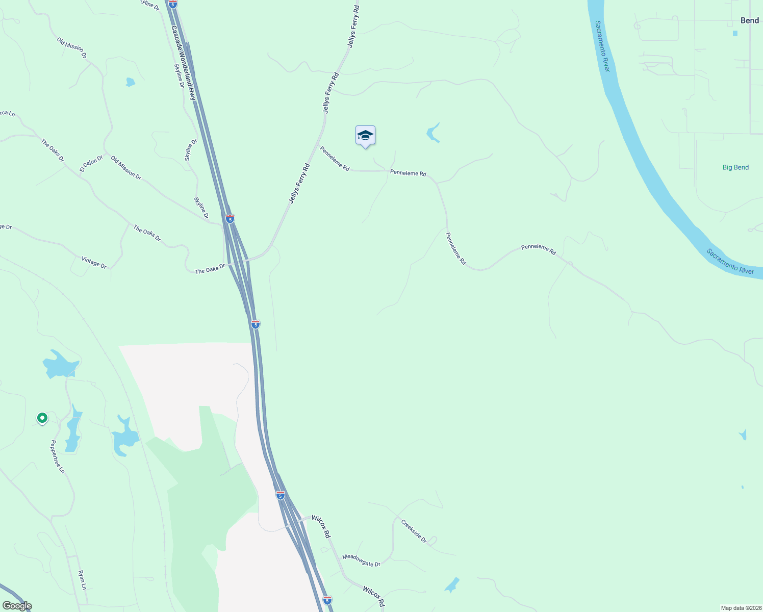 map of restaurants, bars, coffee shops, grocery stores, and more near 15125 Kobbuntie in Red Bluff