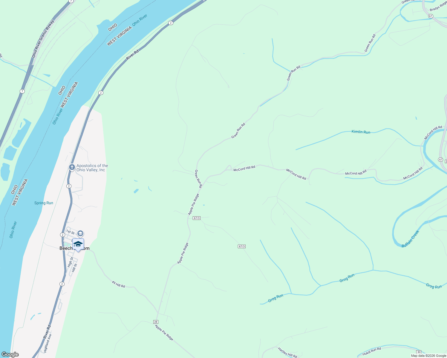 map of restaurants, bars, coffee shops, grocery stores, and more near 1660 McCord Hill Road in Wellsburg