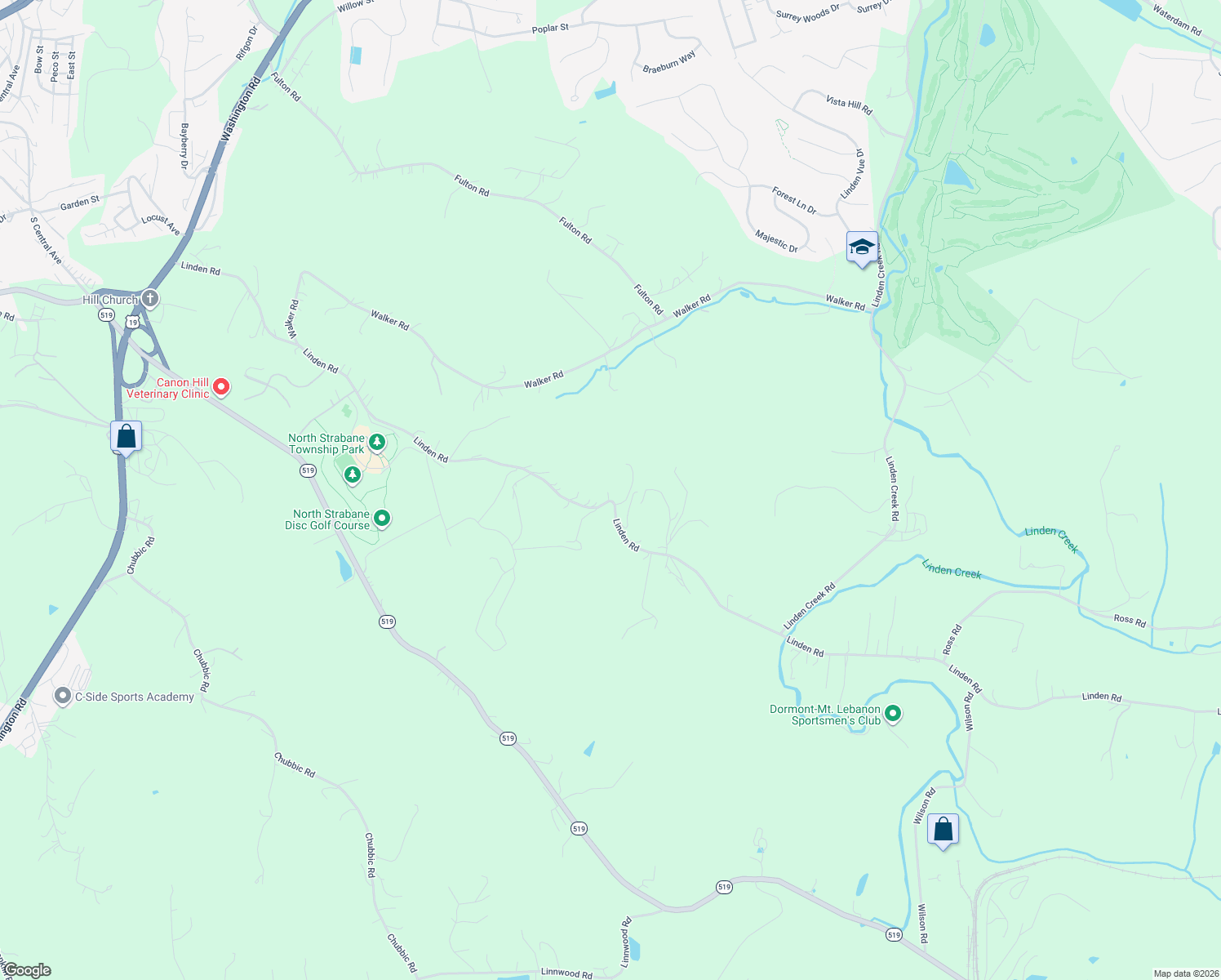 map of restaurants, bars, coffee shops, grocery stores, and more near 307 Linden Road in Canonsburg
