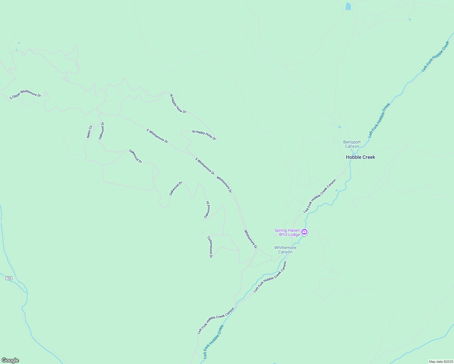 map of restaurants, bars, coffee shops, grocery stores, and more near South Meadow Drive in Provo
