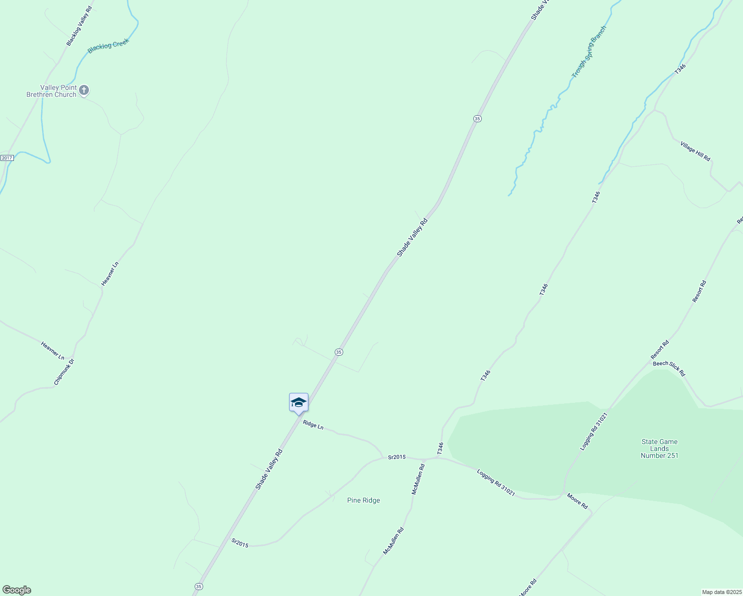 map of restaurants, bars, coffee shops, grocery stores, and more near 22251 Shade Valley Rd in Shade Gap