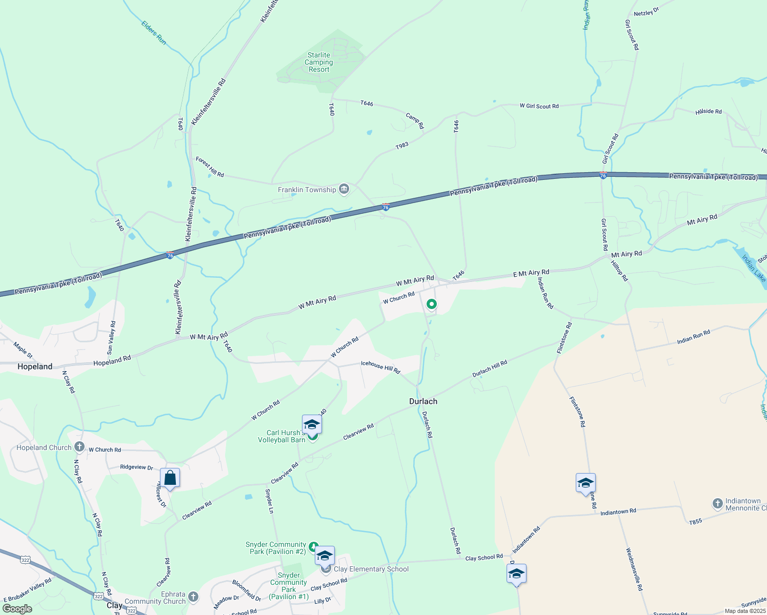 map of restaurants, bars, coffee shops, grocery stores, and more near 140 W Church Rd in Stevens