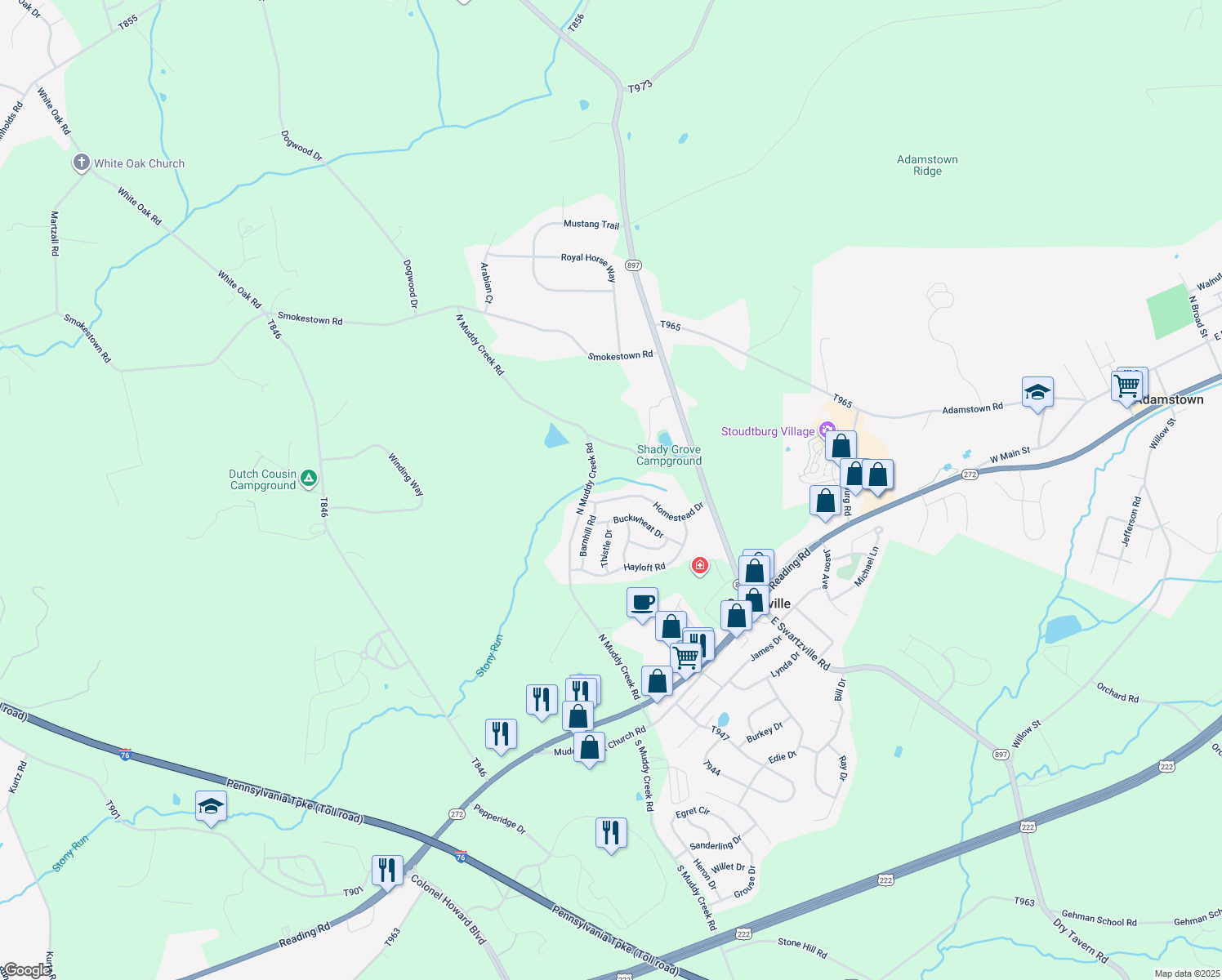 map of restaurants, bars, coffee shops, grocery stores, and more near 43 Homestead Dr in Denver