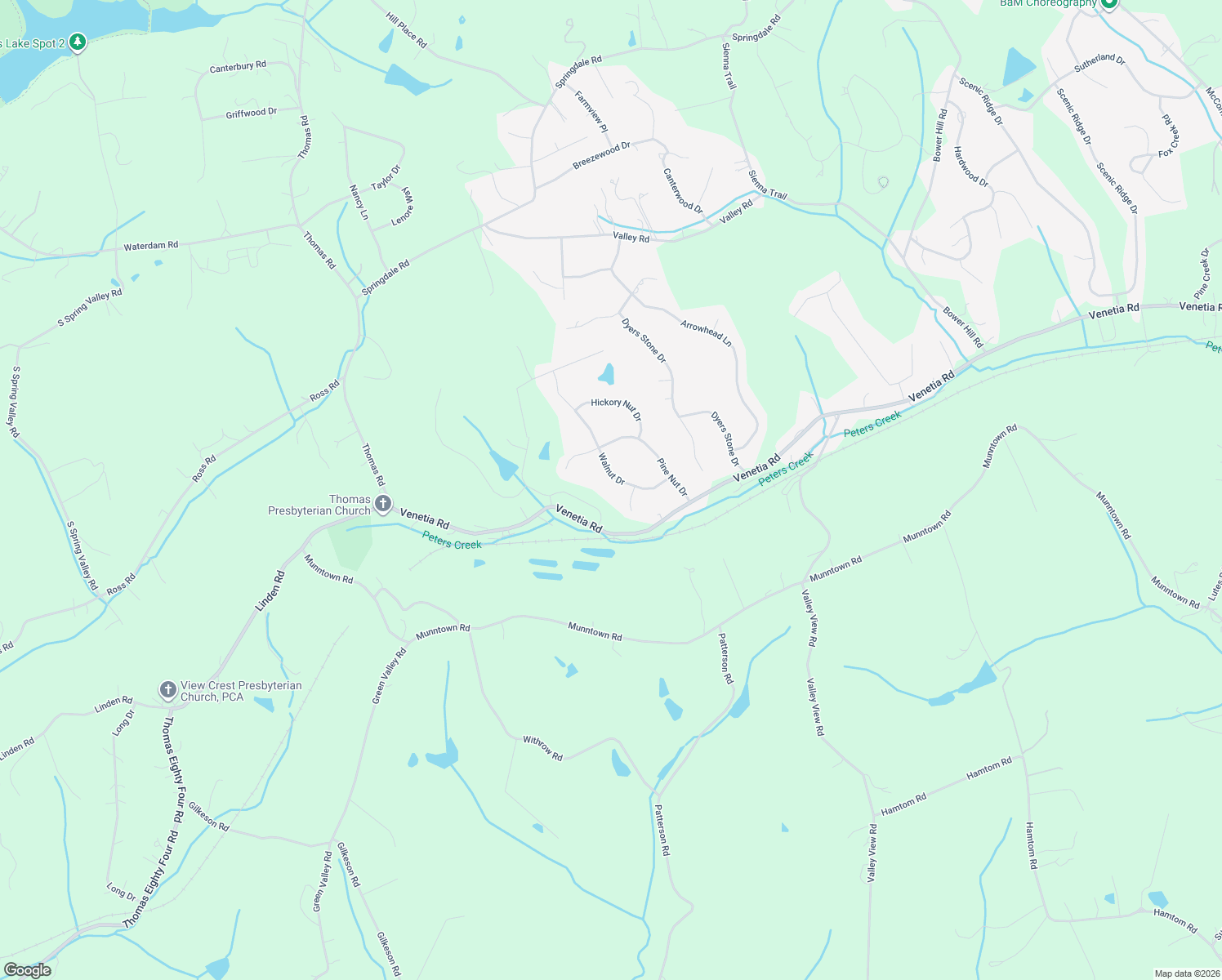 map of restaurants, bars, coffee shops, grocery stores, and more near 202 Buckeye Court in Eighty Four
