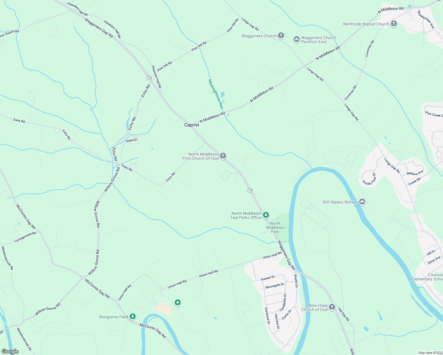 map of restaurants, bars, coffee shops, grocery stores, and more near 17 Coral Drive in Carlisle
