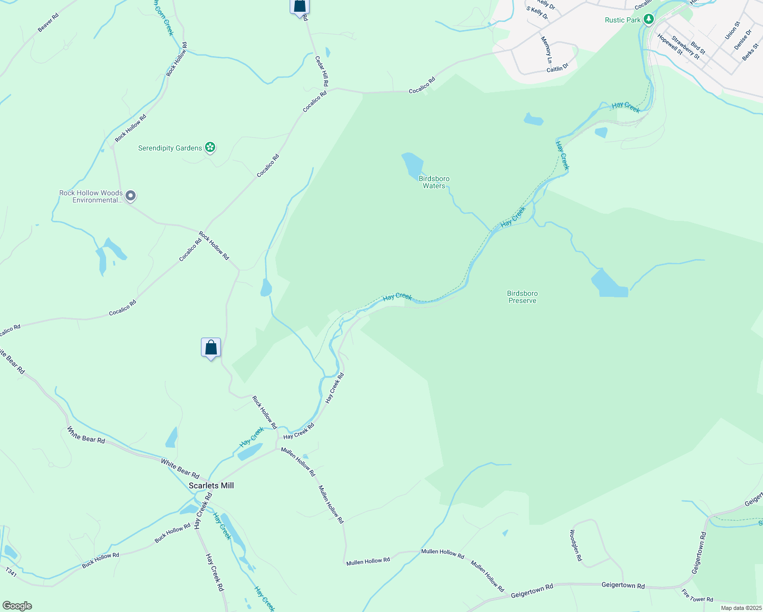 map of restaurants, bars, coffee shops, grocery stores, and more near 2000 Hay Creek Road in Birdsboro