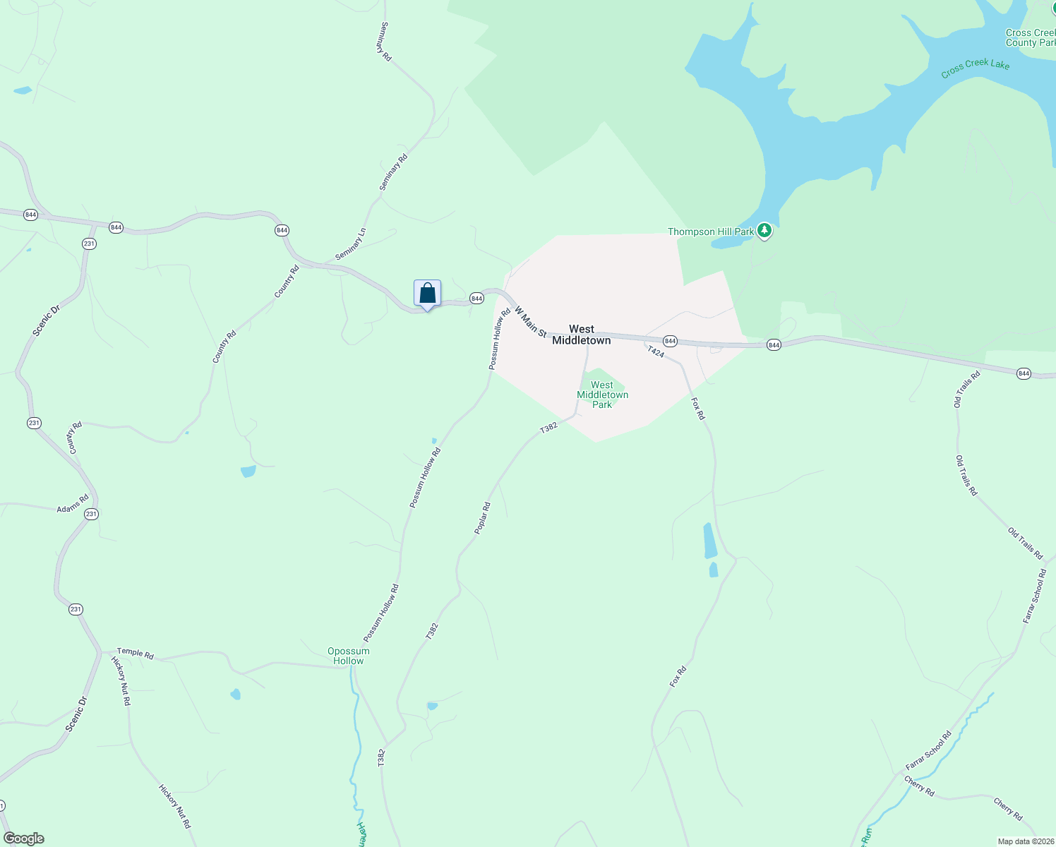 map of restaurants, bars, coffee shops, grocery stores, and more near 163 Poplar Road in Avella