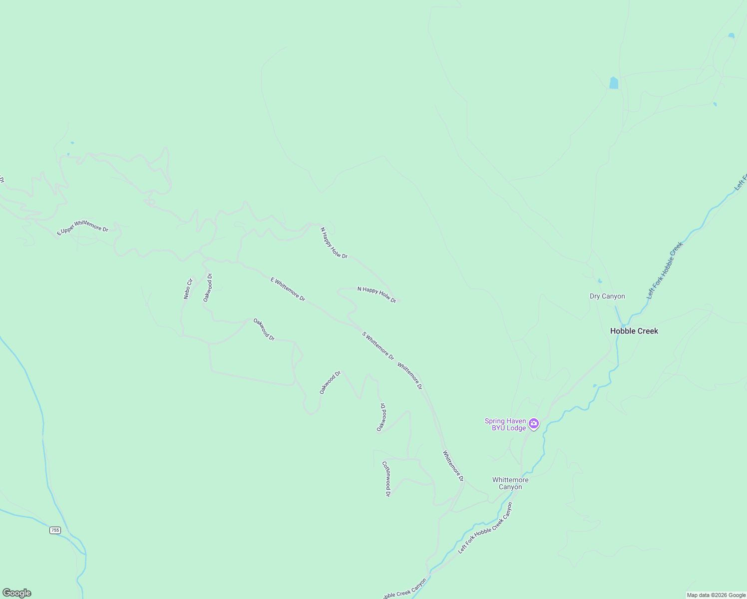 map of restaurants, bars, coffee shops, grocery stores, and more near Mountain Drive in Springville