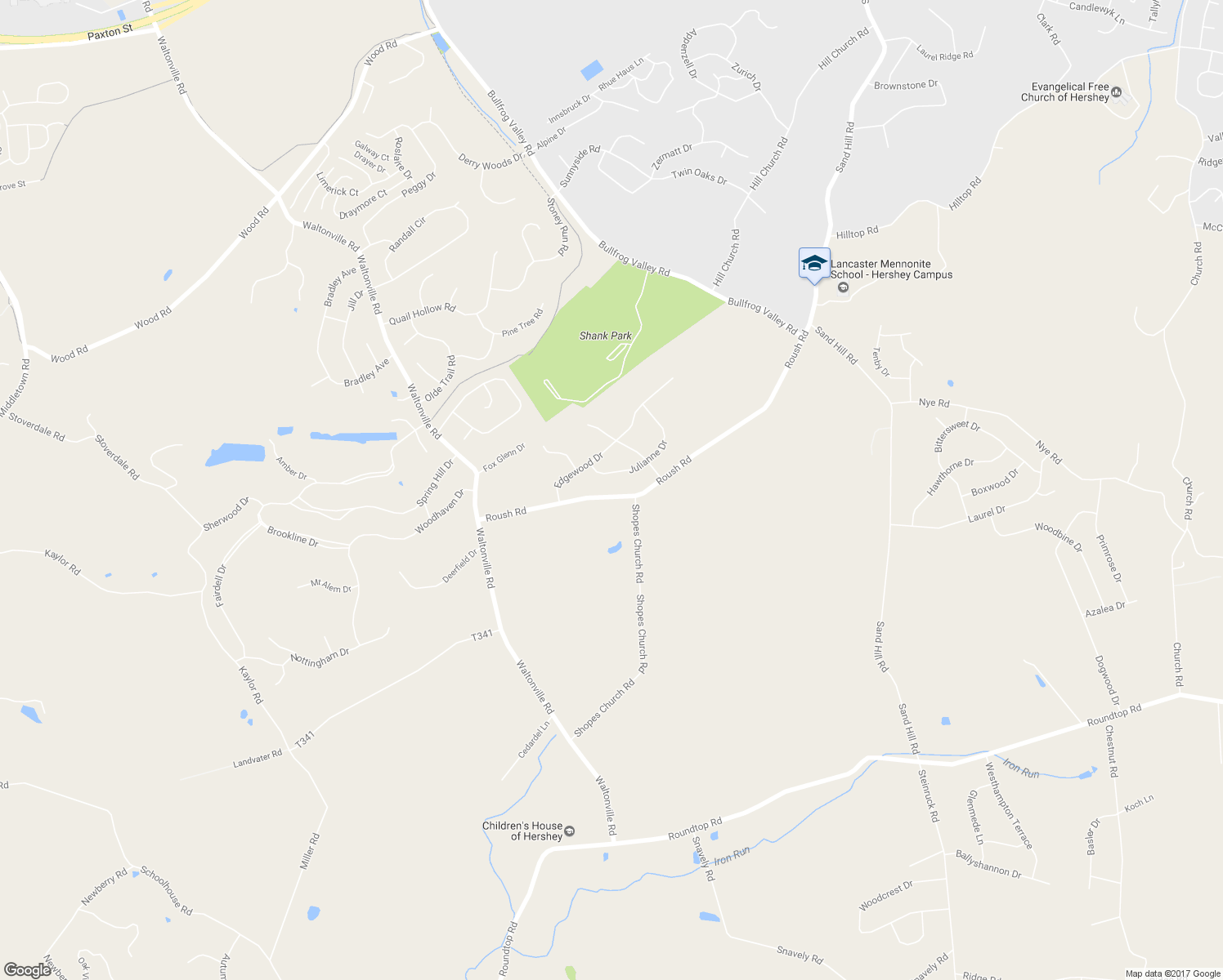map of restaurants, bars, coffee shops, grocery stores, and more near 1251 Roush Road in Hummelstown