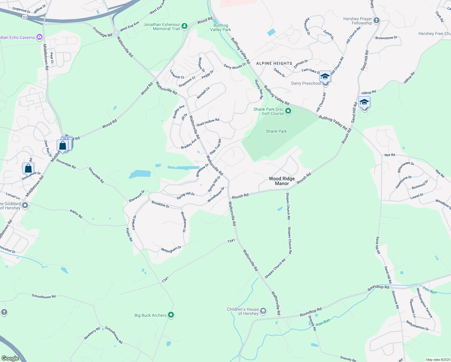 map of restaurants, bars, coffee shops, grocery stores, and more near 996 Waltonville Road in Hummelstown