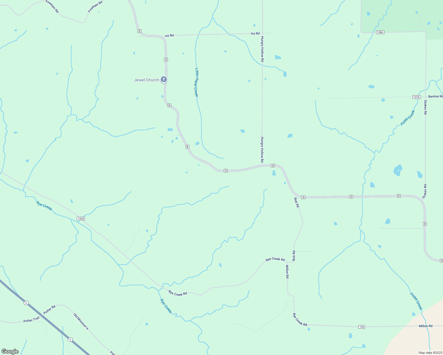 map of restaurants, bars, coffee shops, grocery stores, and more near 17027 State Highway B in Kirksville