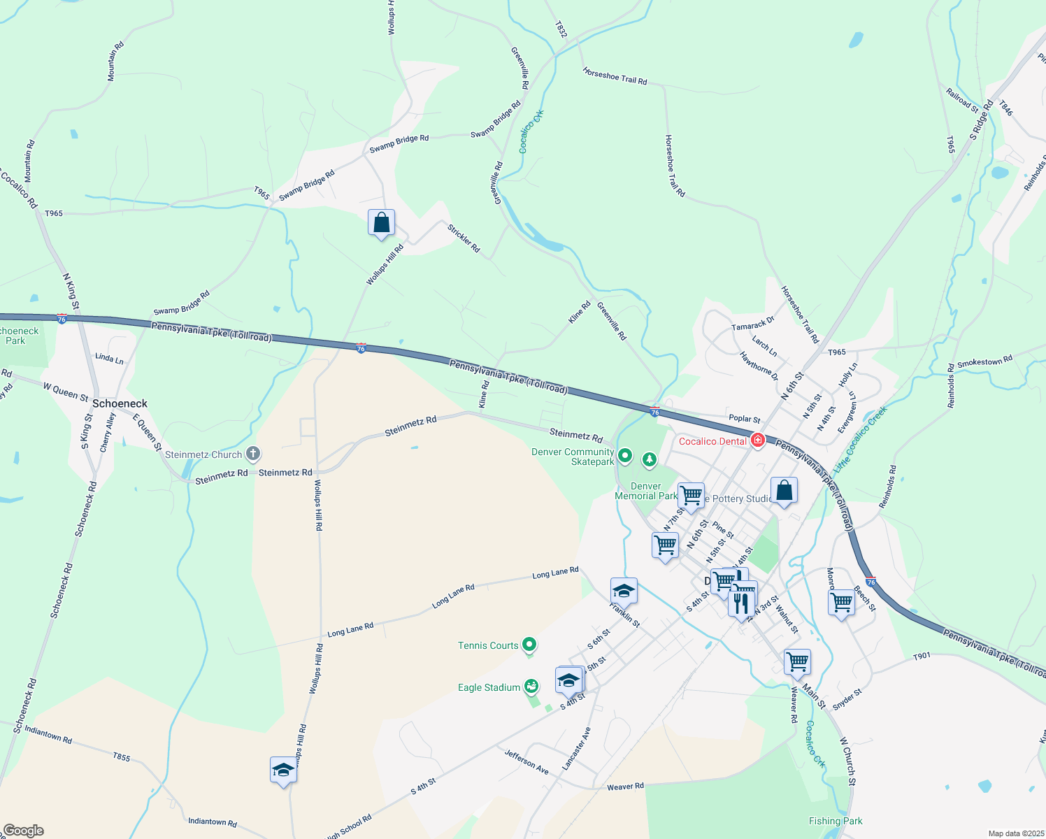 map of restaurants, bars, coffee shops, grocery stores, and more near 1230 Steinmetz Road in Denver