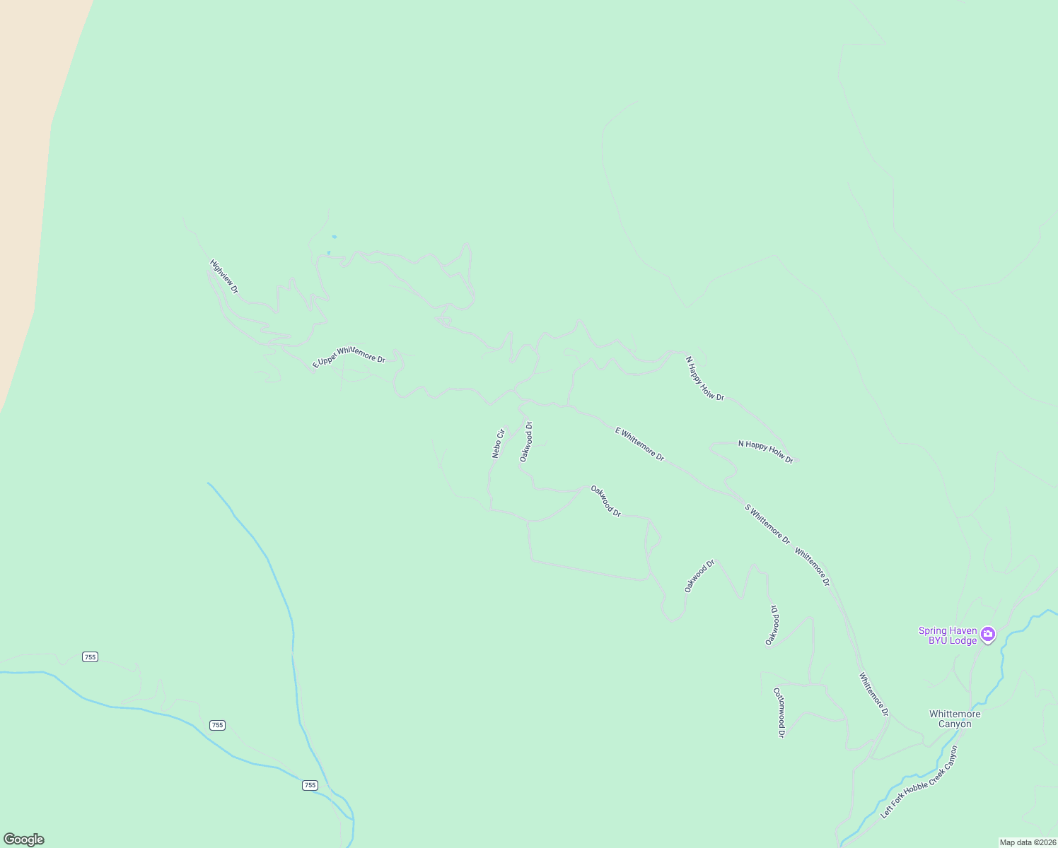 map of restaurants, bars, coffee shops, grocery stores, and more near North Upper Oakwood Drive in Utah County