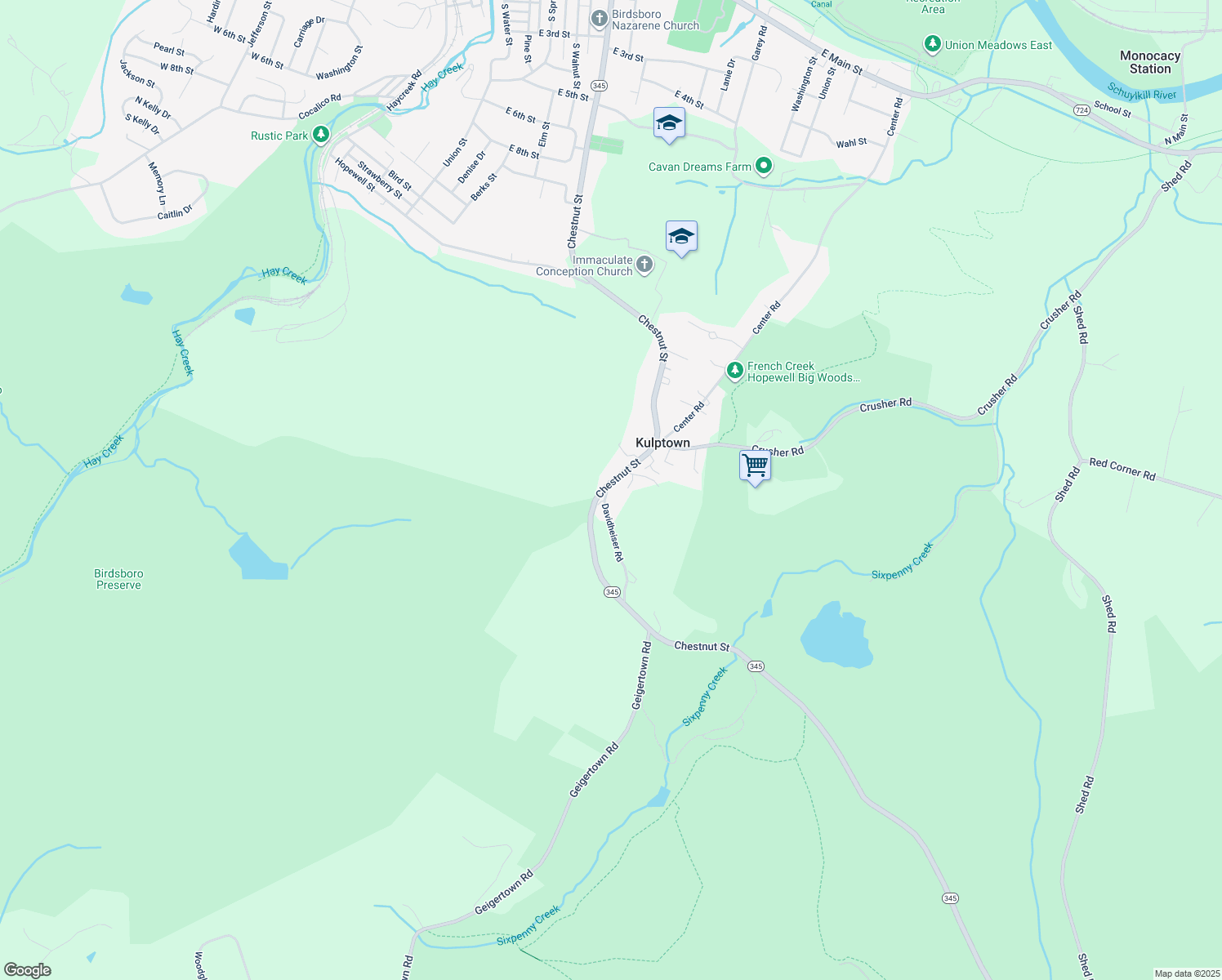 map of restaurants, bars, coffee shops, grocery stores, and more near 3 Davidheiser Road in Douglassville