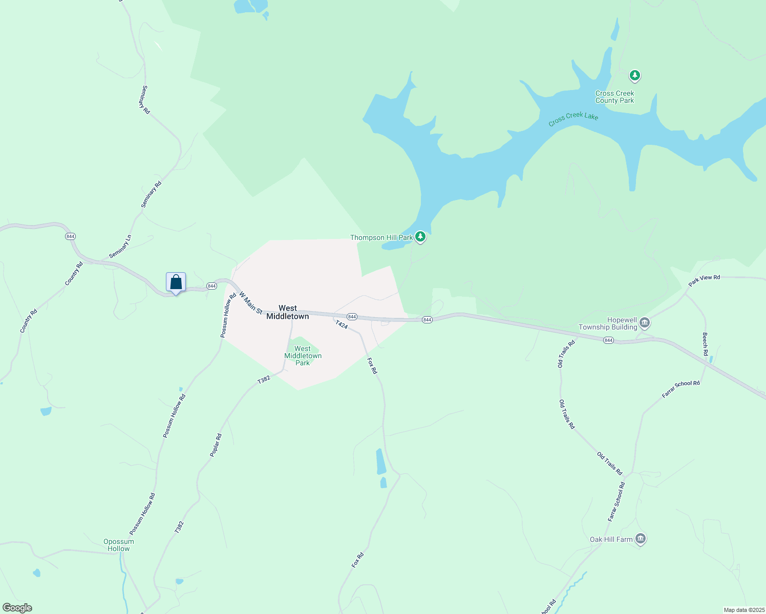 map of restaurants, bars, coffee shops, grocery stores, and more near 97 Thompson Hill Road in Avella