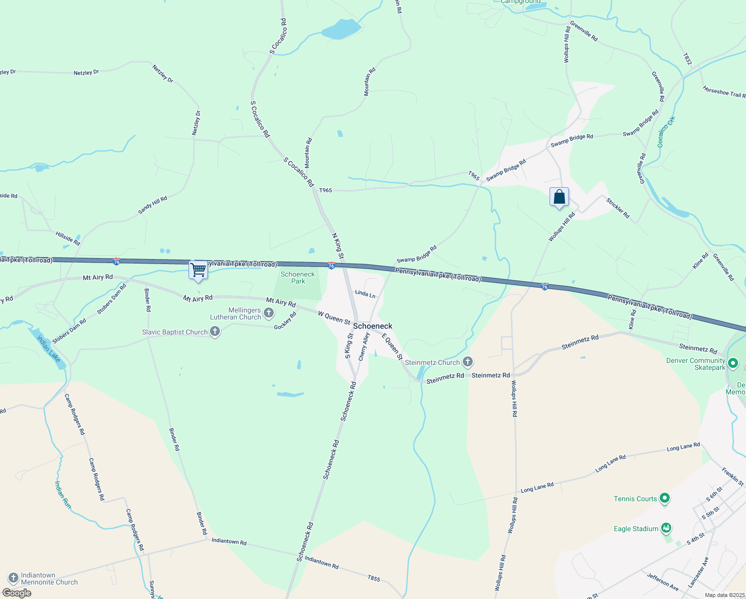 map of restaurants, bars, coffee shops, grocery stores, and more near 1715 Swamp Bridge Road in Stevens