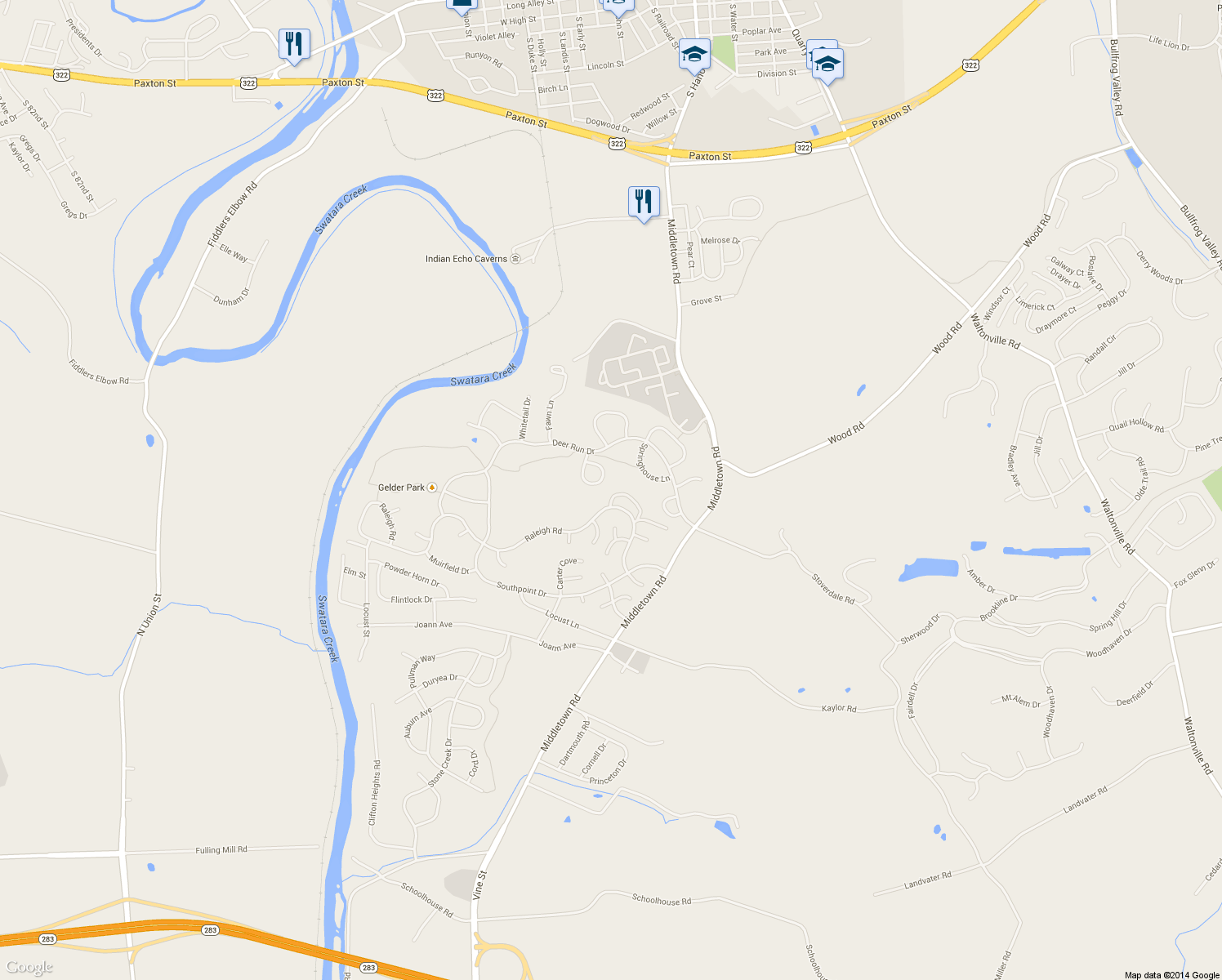 map of restaurants, bars, coffee shops, grocery stores, and more near 2069 Raleigh Road in Hummelstown