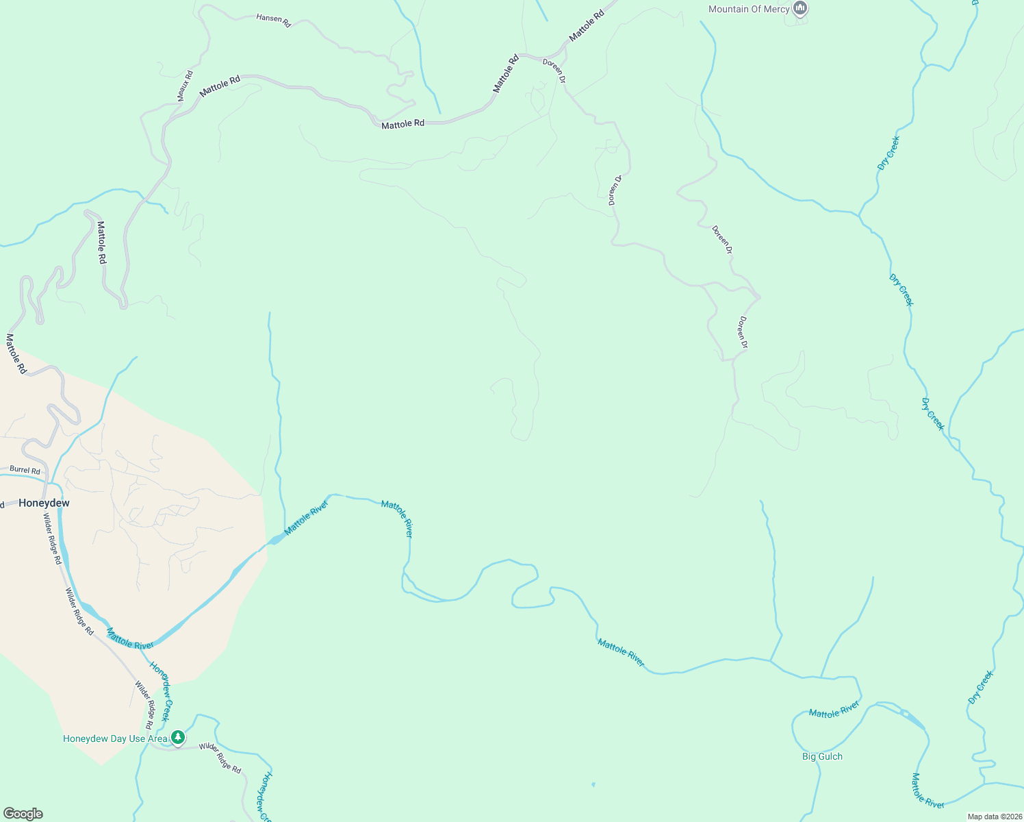 map of restaurants, bars, coffee shops, grocery stores, and more near 100-1302 Heidi Ln in Garberville