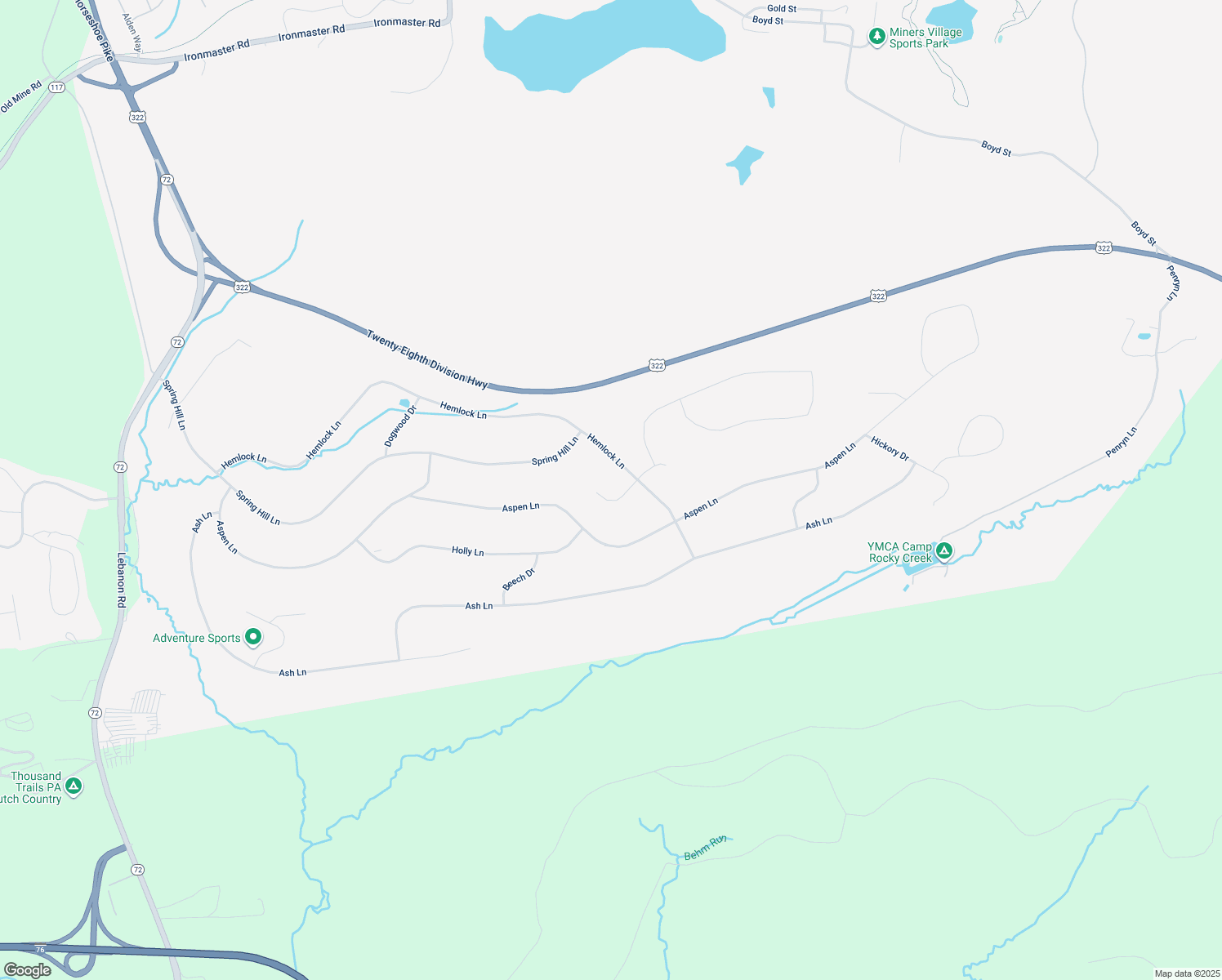 map of restaurants, bars, coffee shops, grocery stores, and more near 902 Tulip Tree Drive in Lebanon